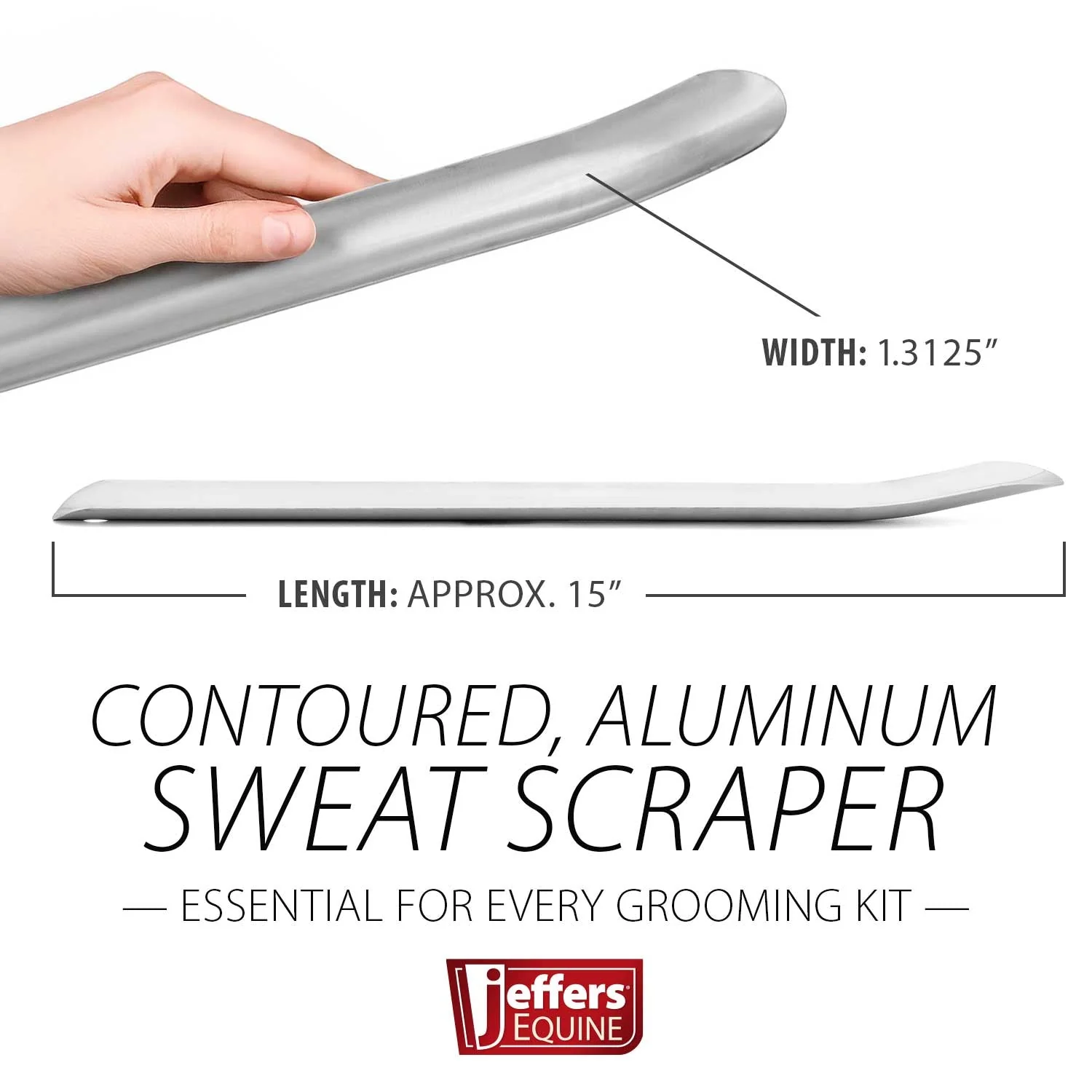 Jeffers Contoured Aluminum Sweat Scraper for Horses - Image 4