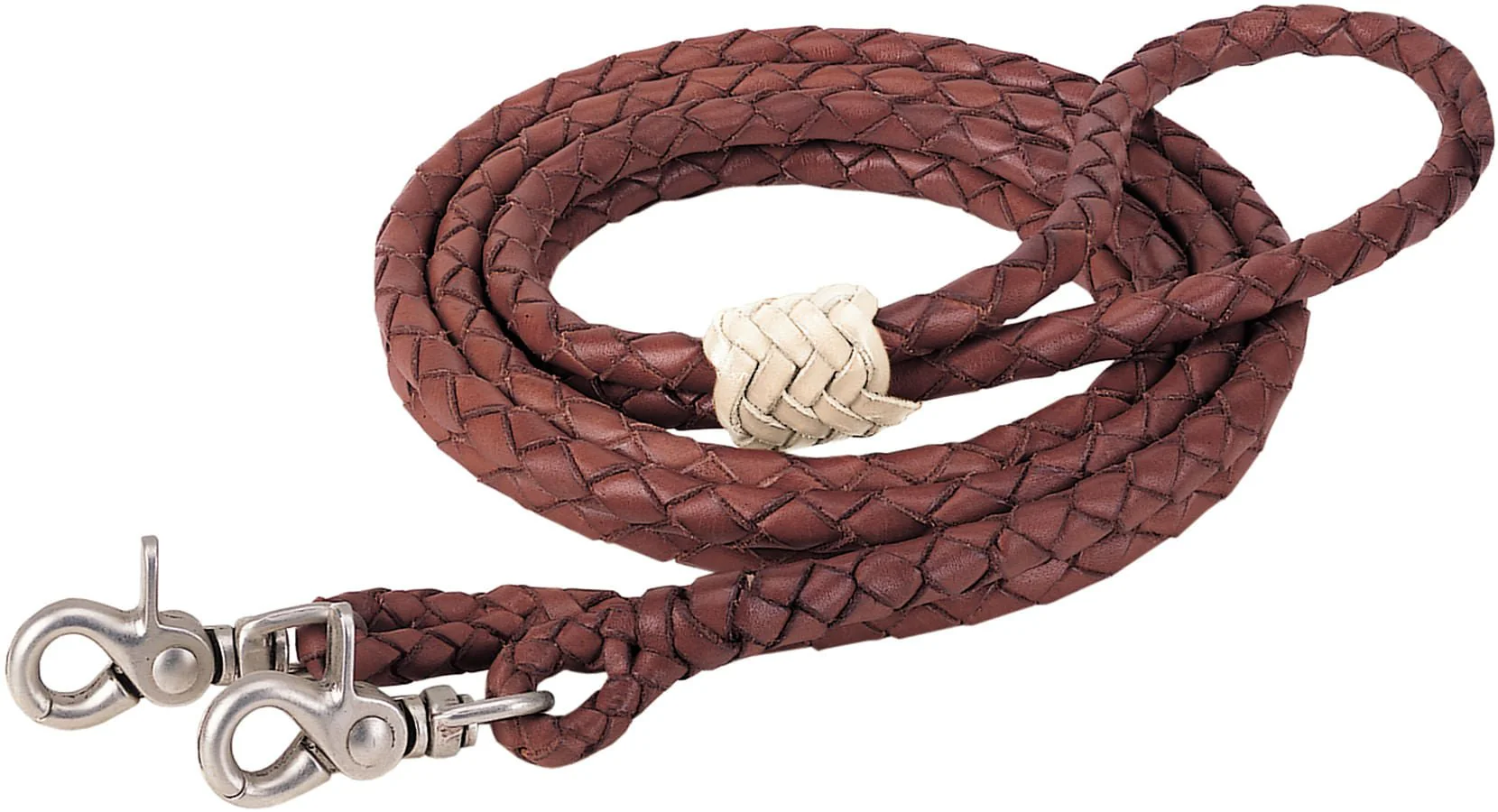 Round Braided Latigo Roper Rein, 3/8" x 8' - Image 2