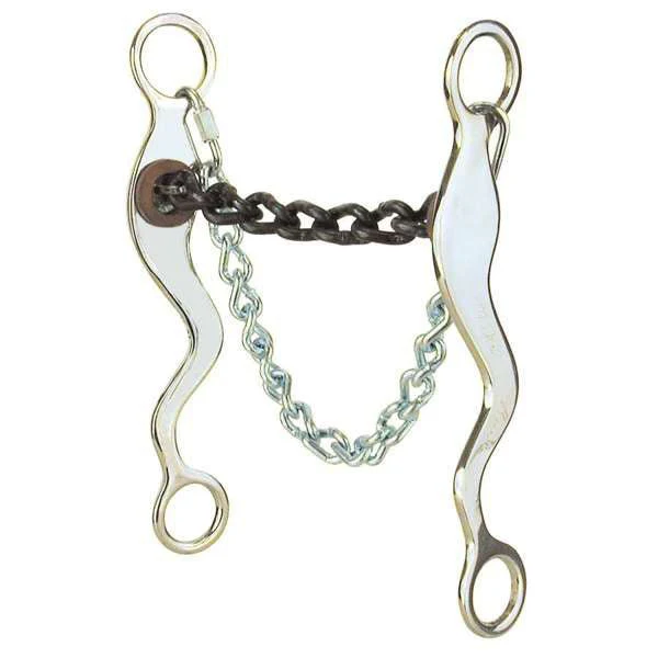 Mike Beers 532 Large Chain Mouth Bit – 5" Mouth, 8" Cheek for Competition Horses