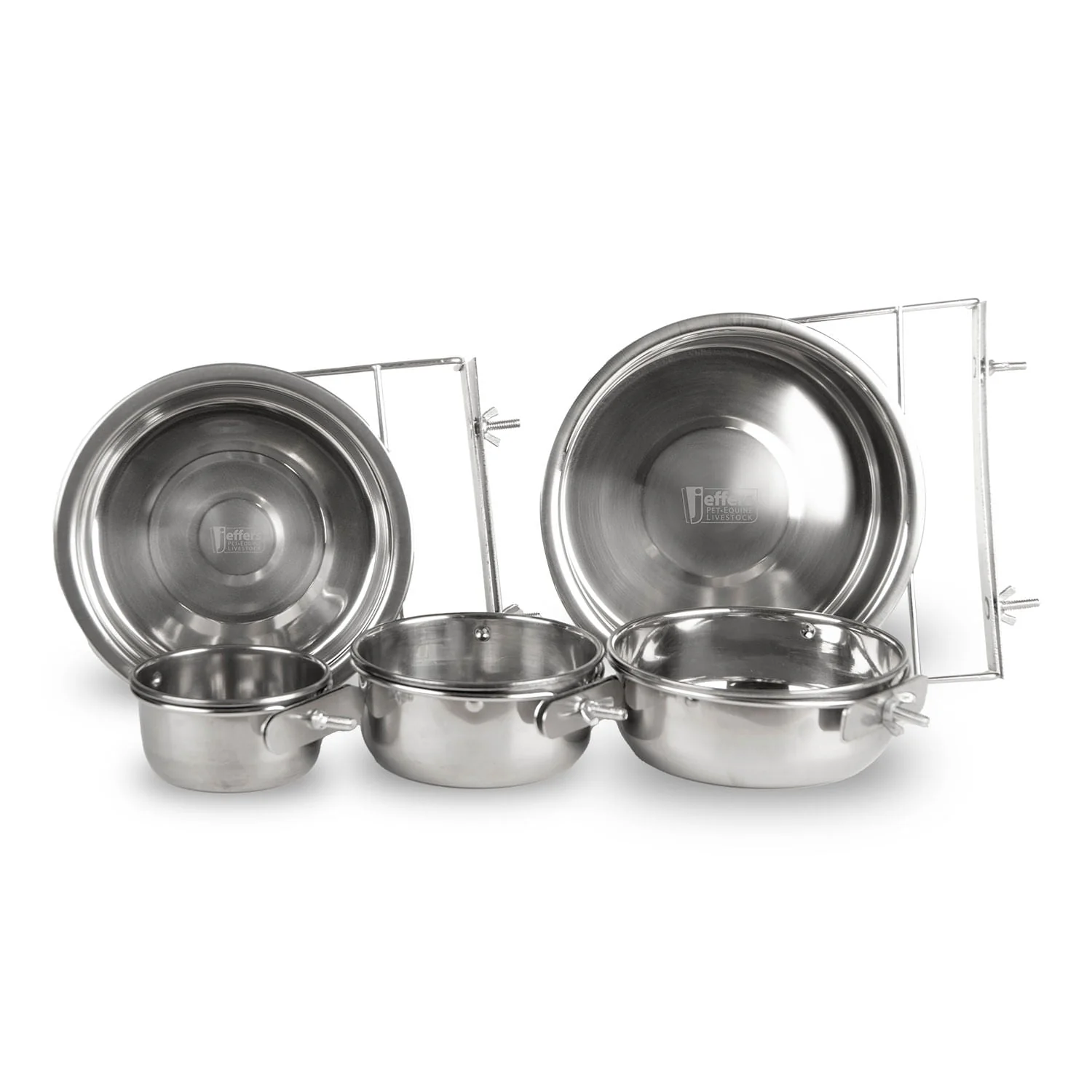 Jeffers Stainless Steel Coop/Kennel Cup with Clamp - Image 2
