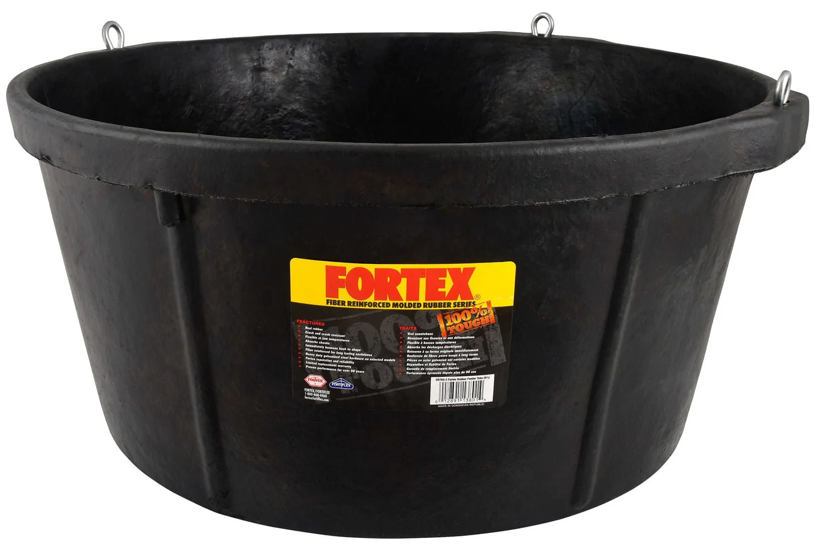 Fortex® Rubber Corner Feeder Tub, 6.5 gallon