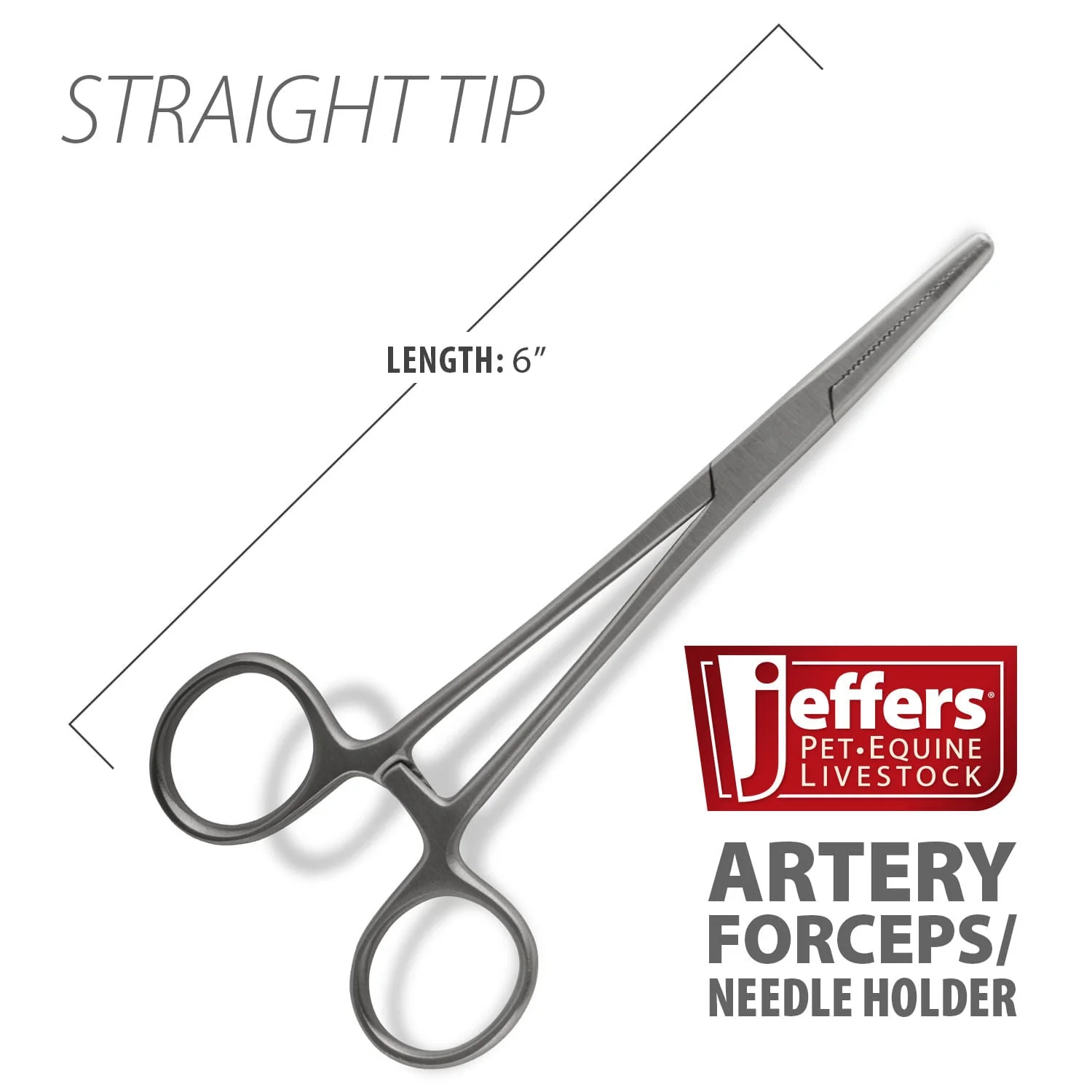 Jeffers Stainless Steel Artery Forceps/Needle Holder with Locking Mechanism, Curved or Straight Tip - Image 4