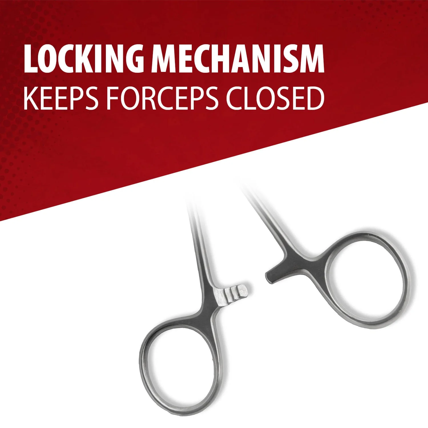 Jeffers Stainless Steel Artery Forceps/Needle Holder with Locking Mechanism, Curved or Straight Tip - Image 5