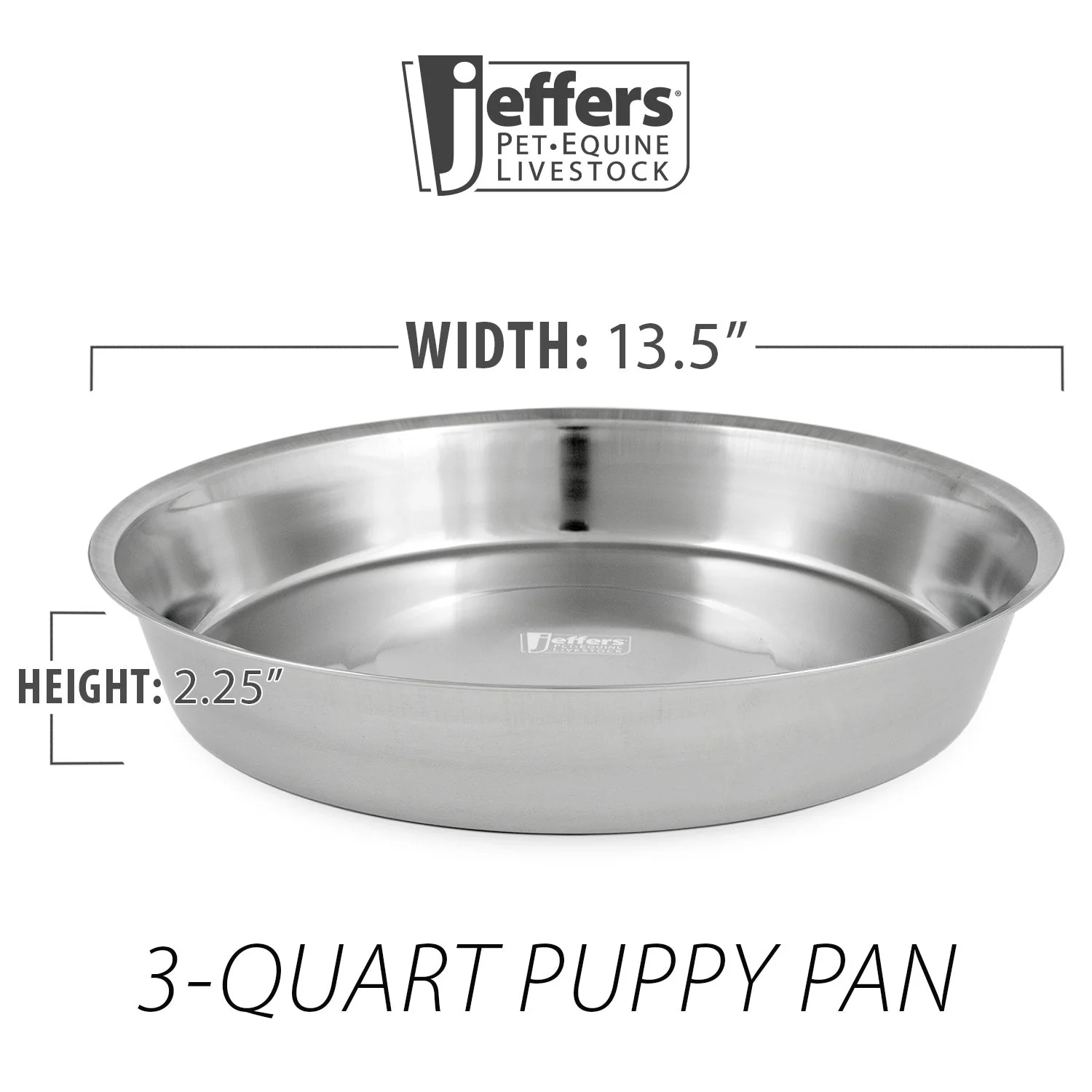 Jeffers Stainless Steel Puppy Pan Food & Water Dish - Image 8