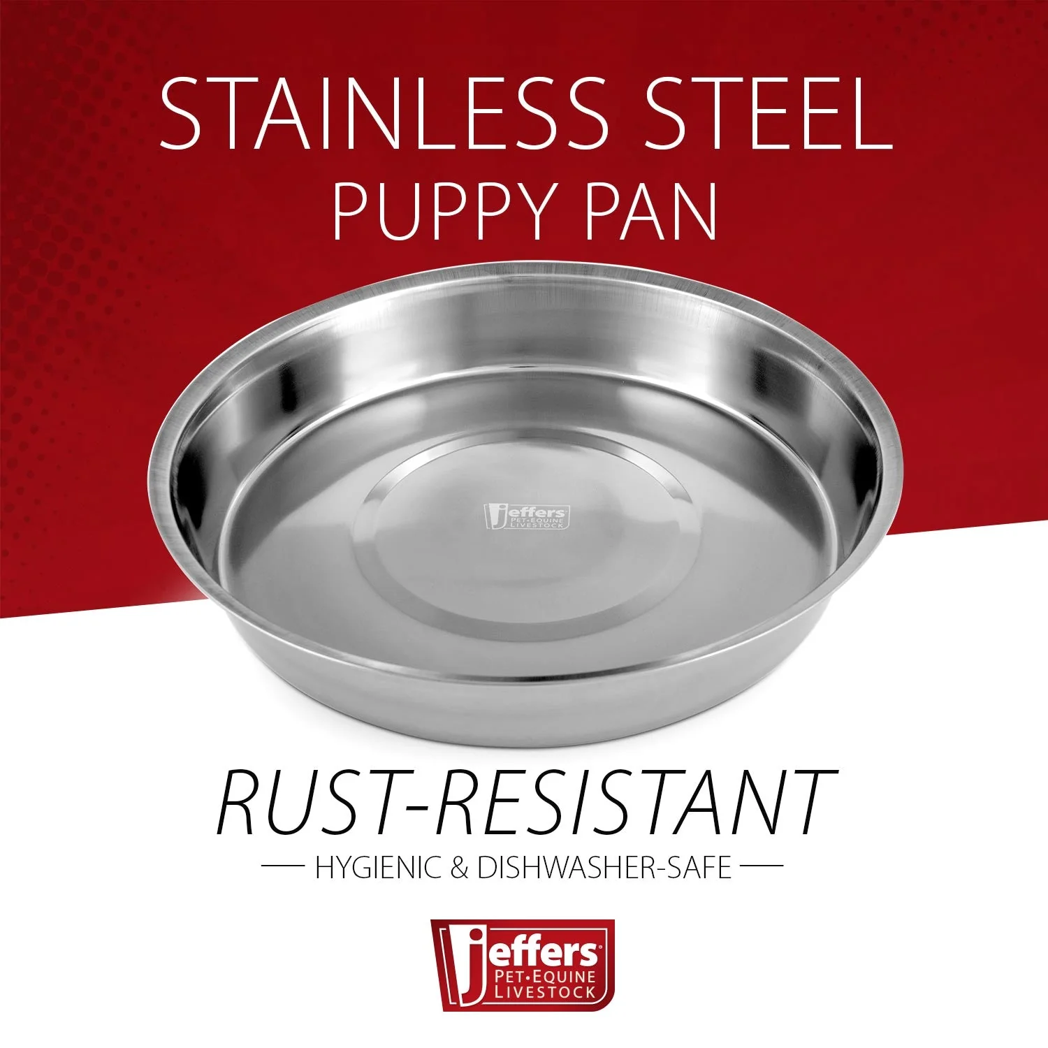 Jeffers Stainless Steel Puppy Pan Food & Water Dish - Image 9