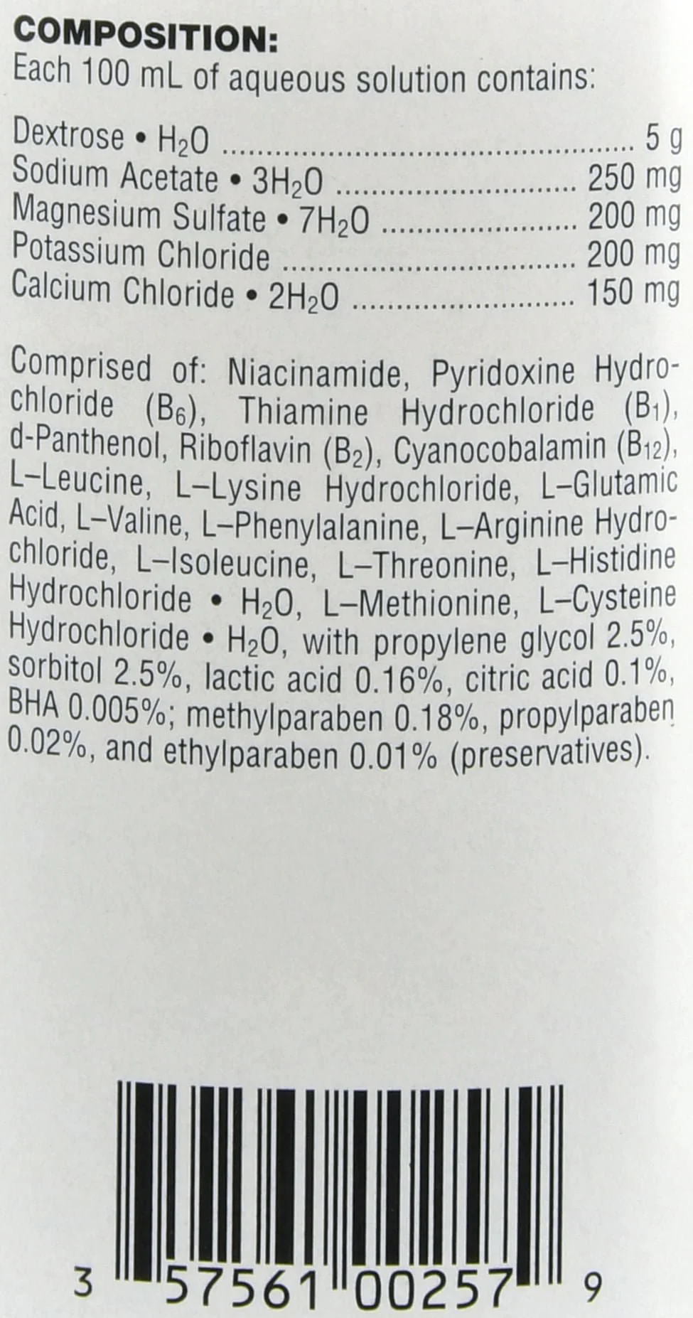 Amino Acid Concentrate Oral Solution - Image 3