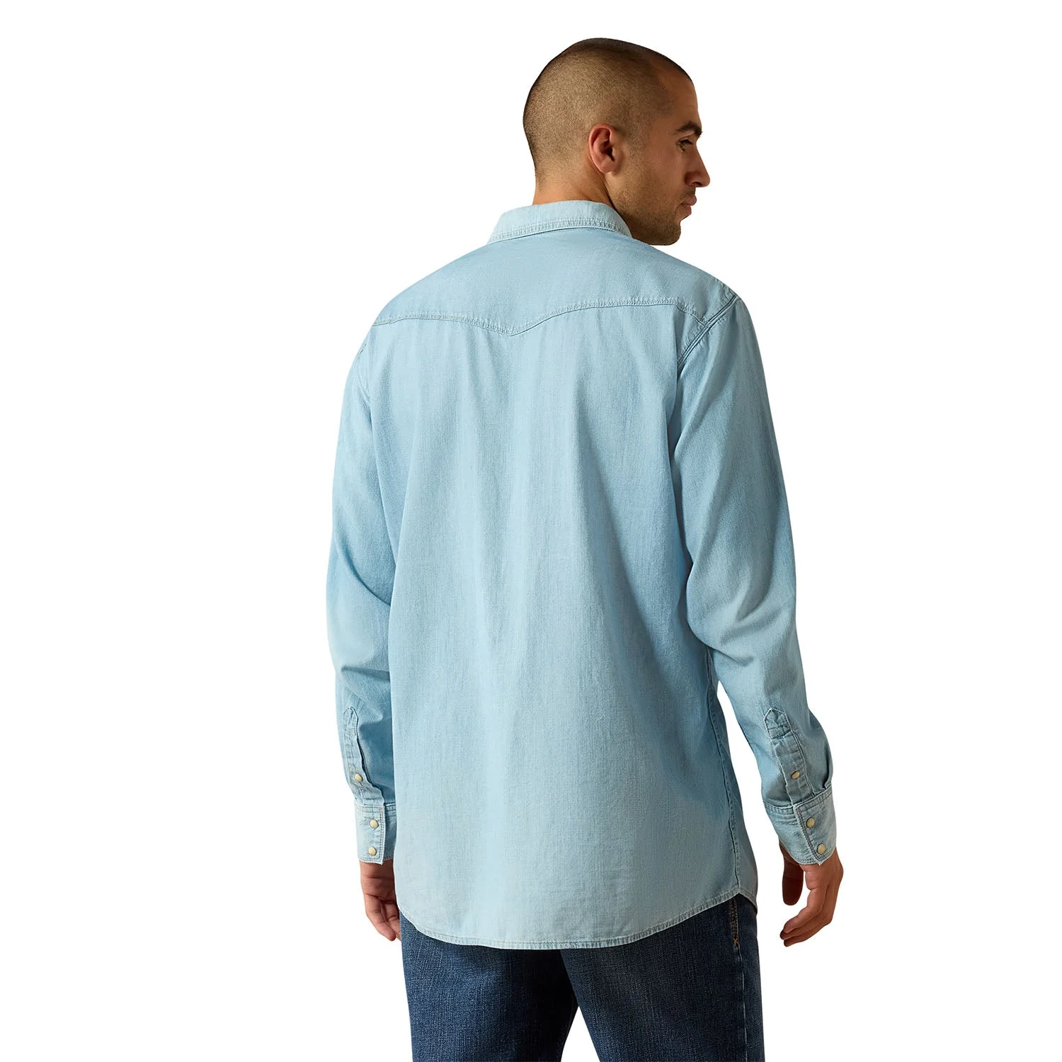 Ariat Men's Classic Cowboy Denim Shirt – Long Sleeve Western Work Shirt - Image 2