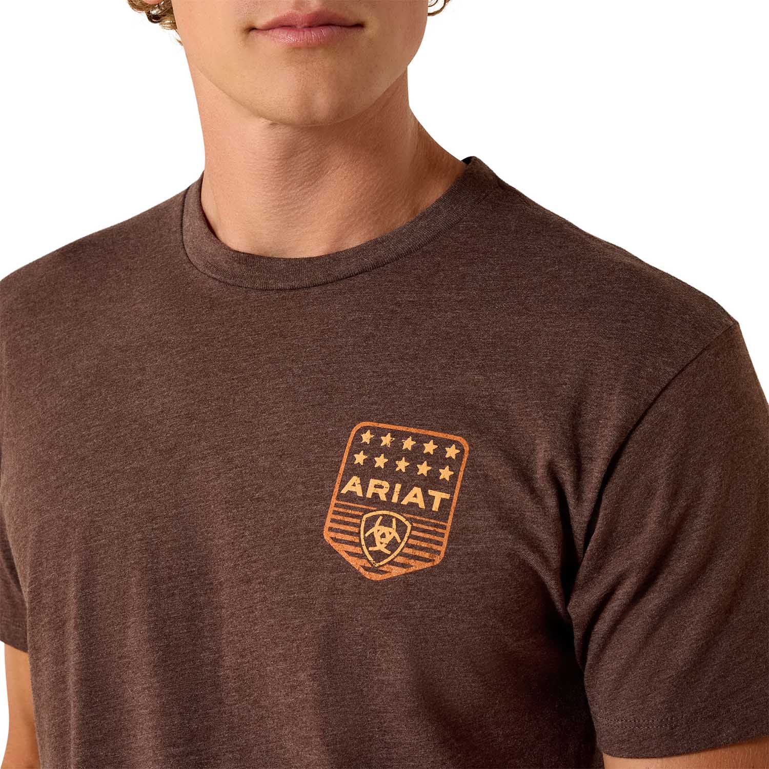 Ariat Mens Patriotic Badge Short Sleeve Shirt, 100% Cotton Unisex Top - Image 8