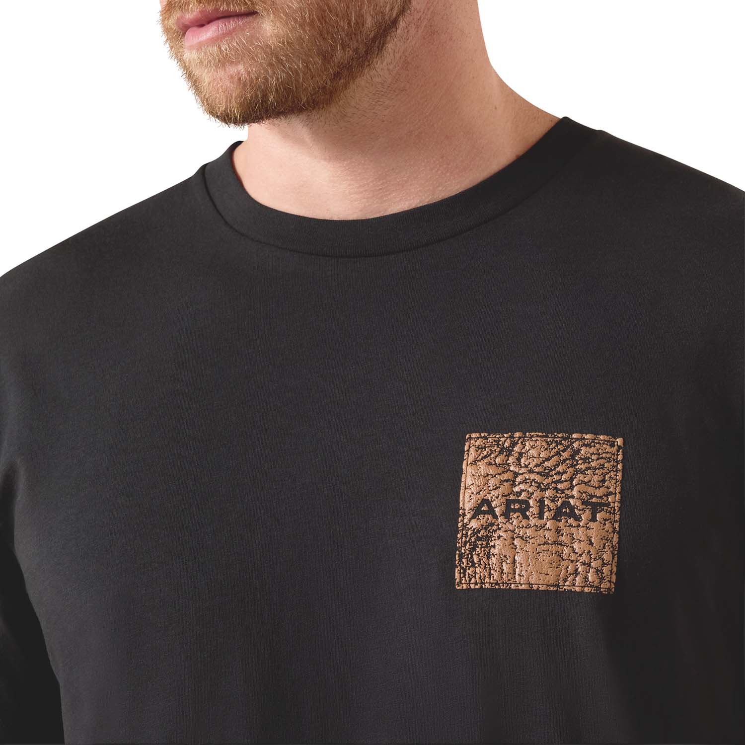 Ariat Mens Short Sleeve Shirt, Leather Patch Western Tee - Image 4