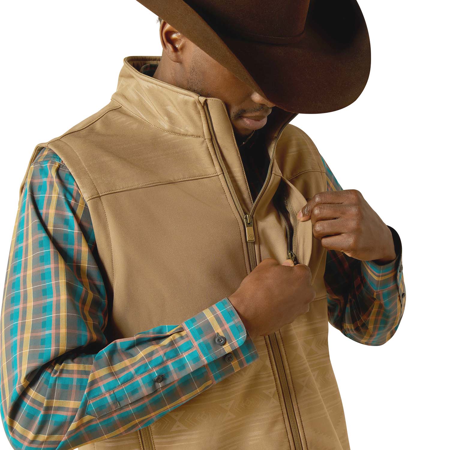 Ariat Mens "Vernon" Softshell Vest – Wind-Resistant Stretch Outdoor Vest - Image 3