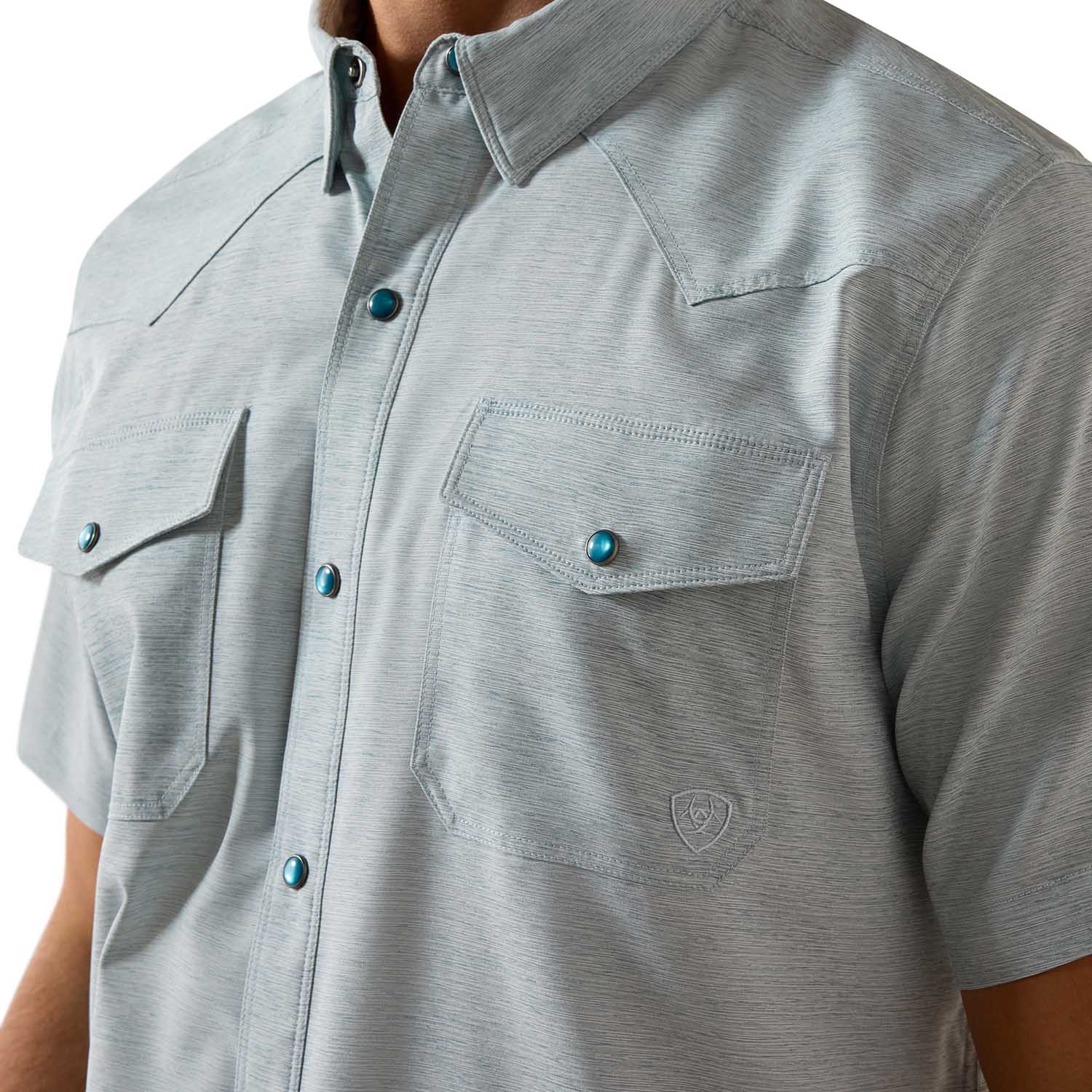Ariat Men's Western VentTek Short Sleeve Fitted Snap Shirt - UPF 40 - Image 4