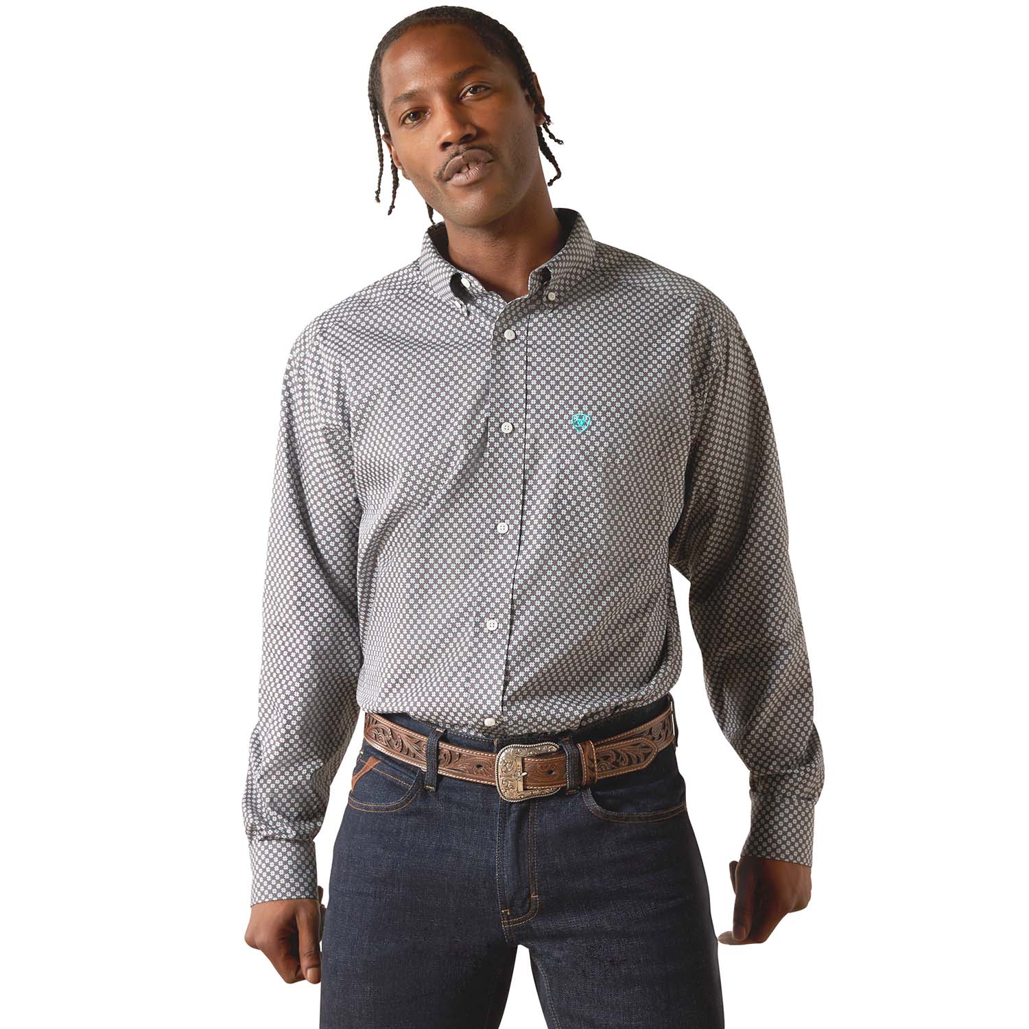 Ariat Mens Wrinkle Free Solid Classic Fit Long Sleeve Shirt - Image 5