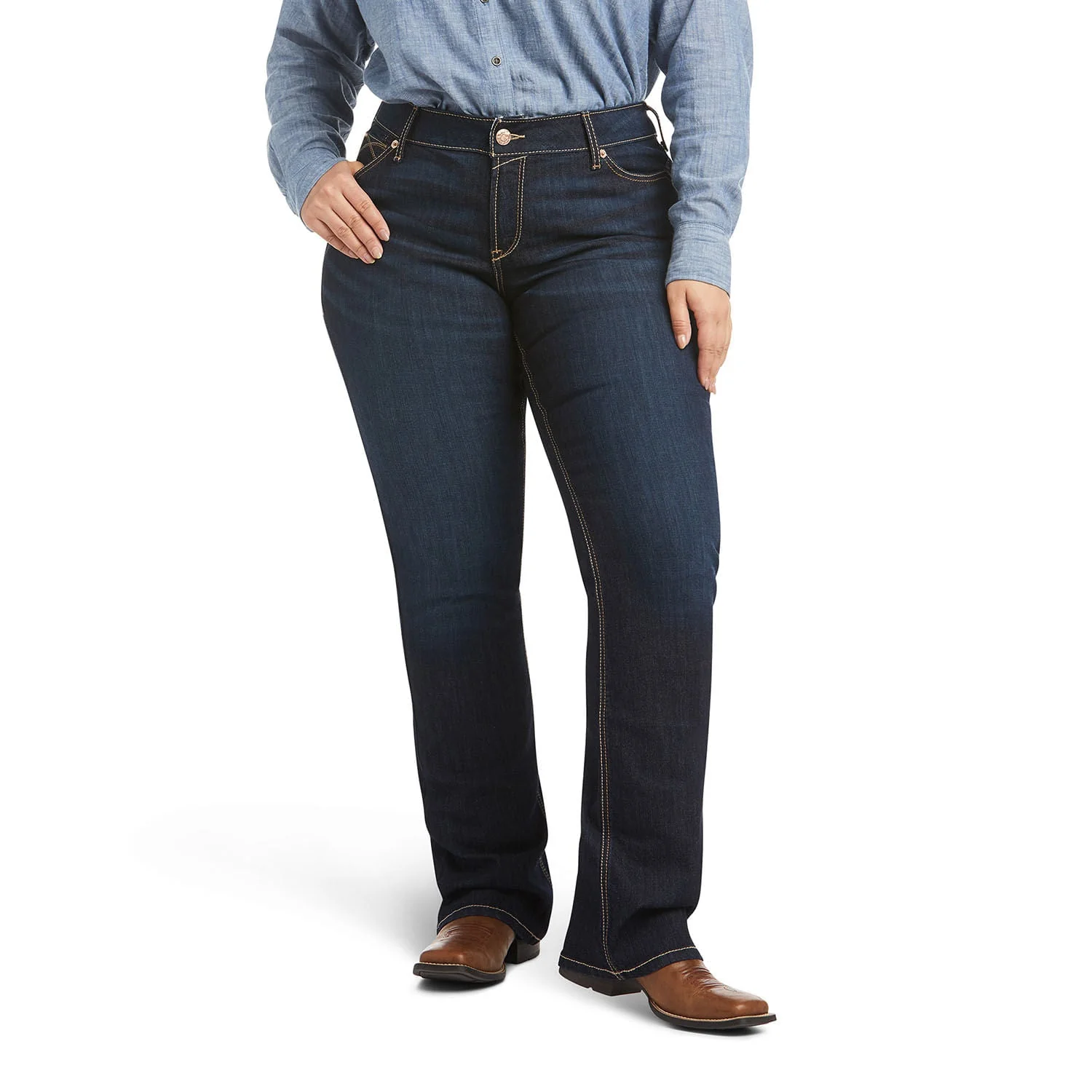 Ariat Women's R.E.A.L. Mid Rise Arrow Fit Jocelyn Boot Cut Jean - Image 3