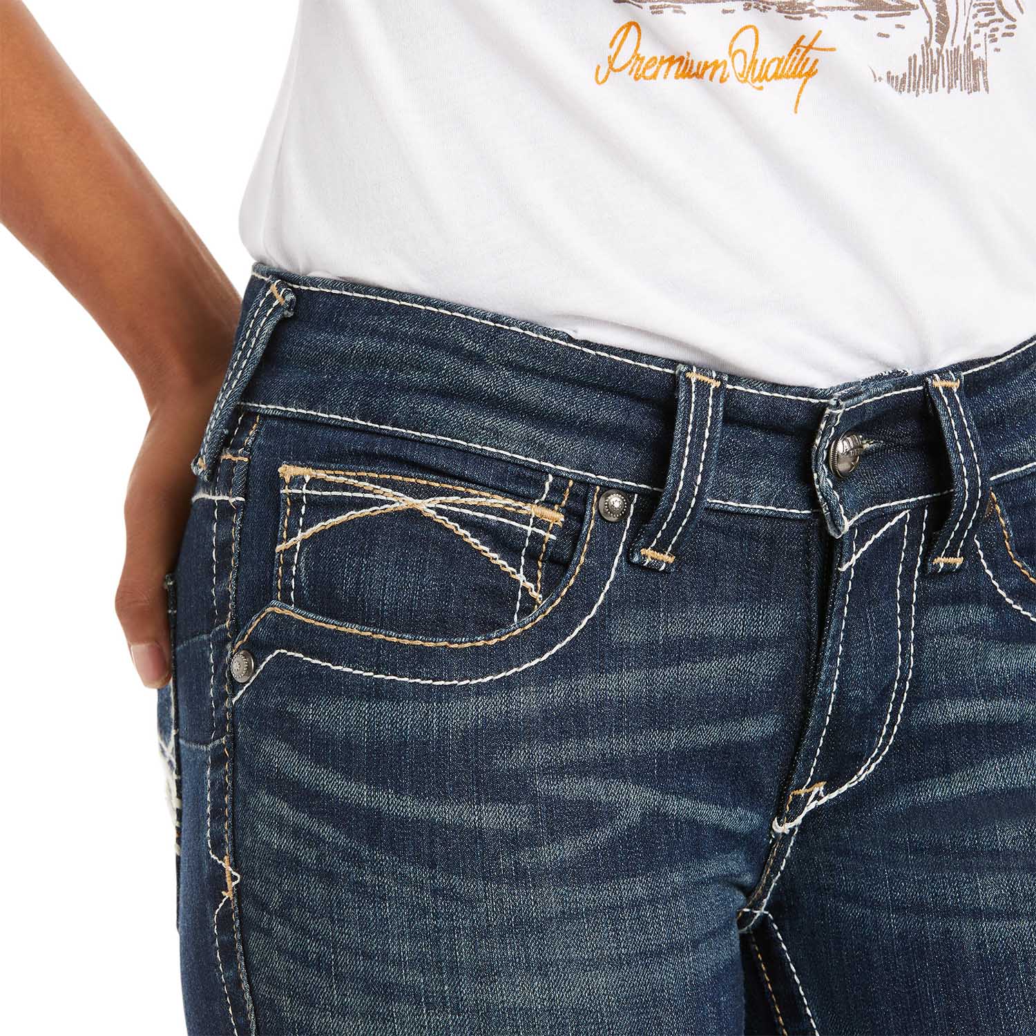 Ariat Women's Mid Rise Stretch Whipstitch Boot Cut Jeans - Image 2