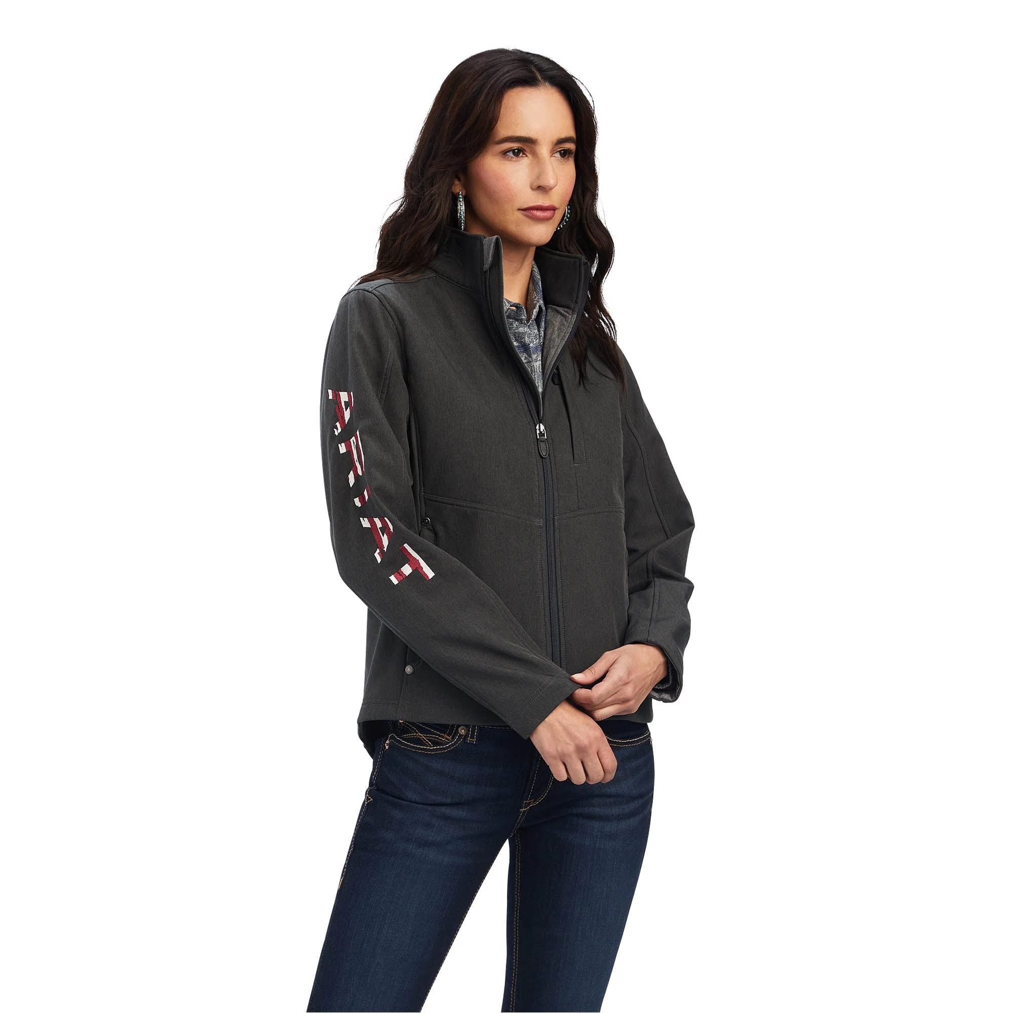 Ariat Women's Team Patriot Softshell Jacket, Heather Charcoal