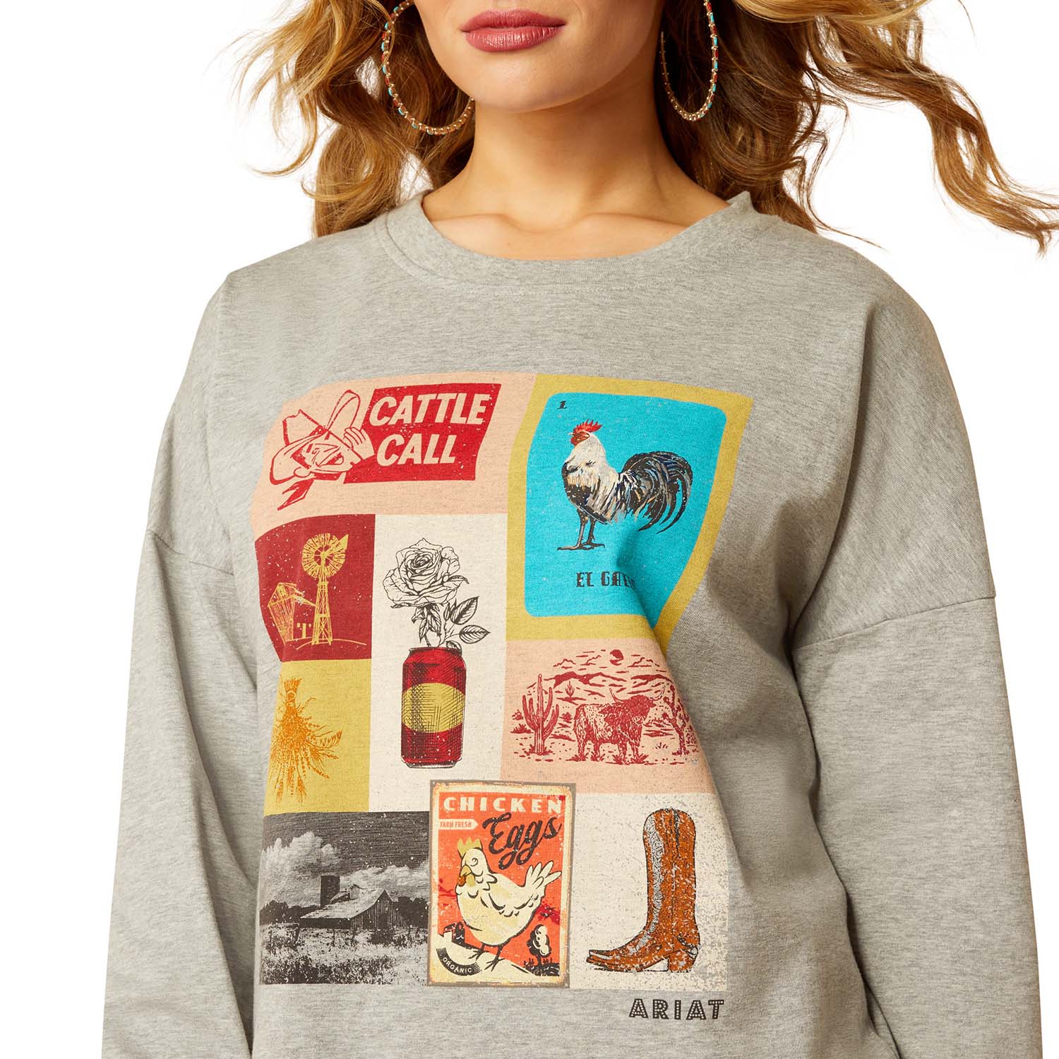 Ariat Women's Cattle Call Oversized Long Sleeve Shirt - Image 3