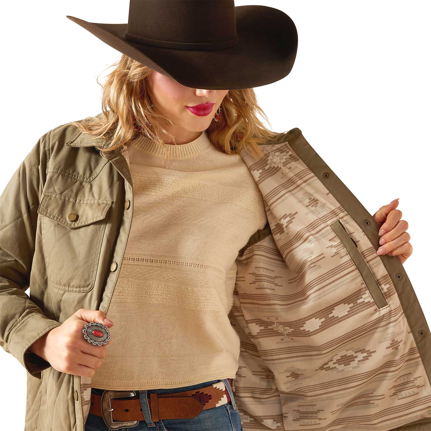 Ariat Womens Grizzly Quilted Barn Jacket – Warm Wind-Resistant Fleece-Lined Workwear Jacket - Image 4