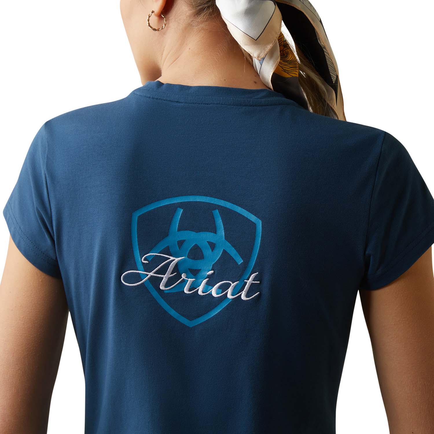 Ariat Women's Logo Script T-Shirt, Deep Petroleum - Image 11