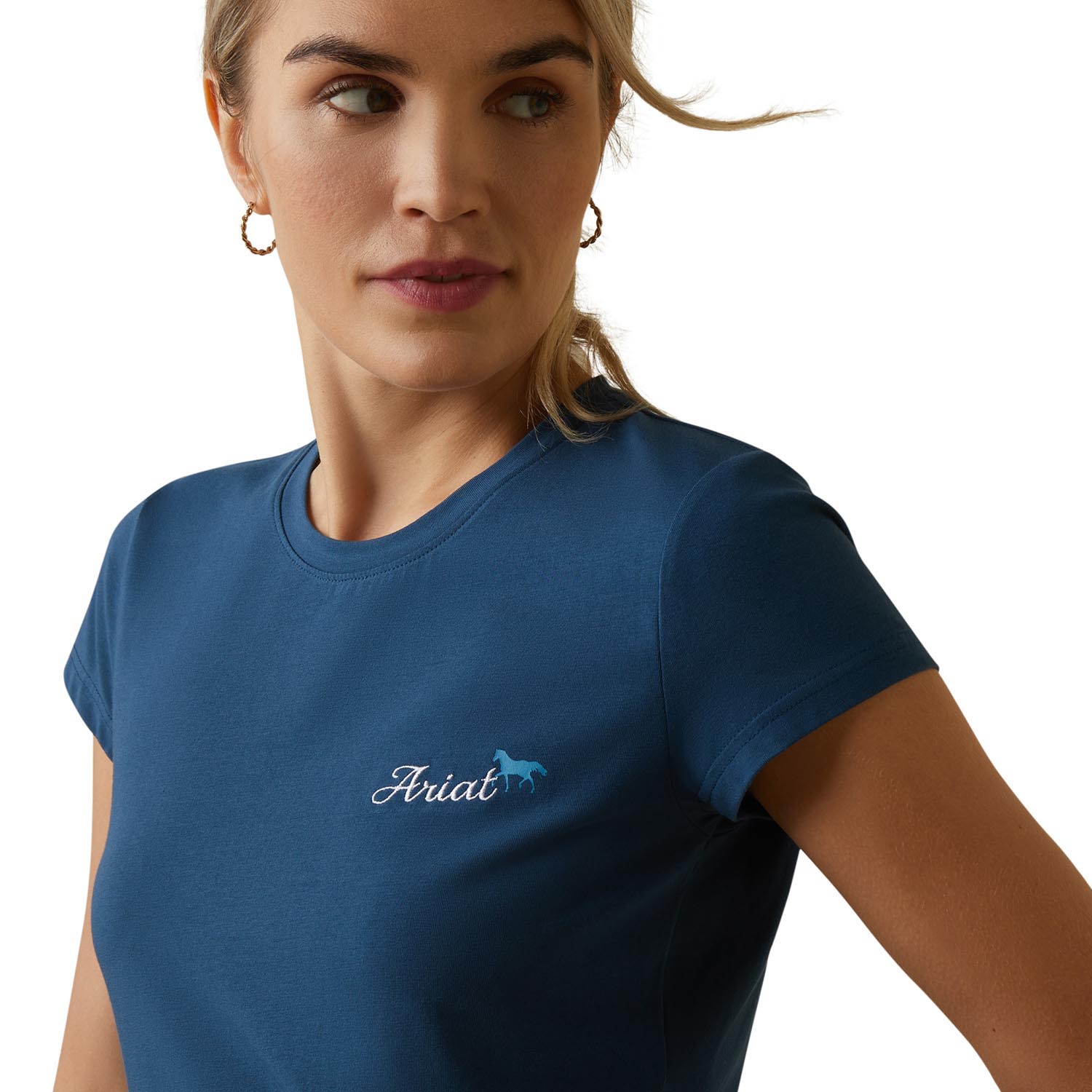 Ariat Women's Logo Script T-Shirt, Deep Petroleum - Image 12