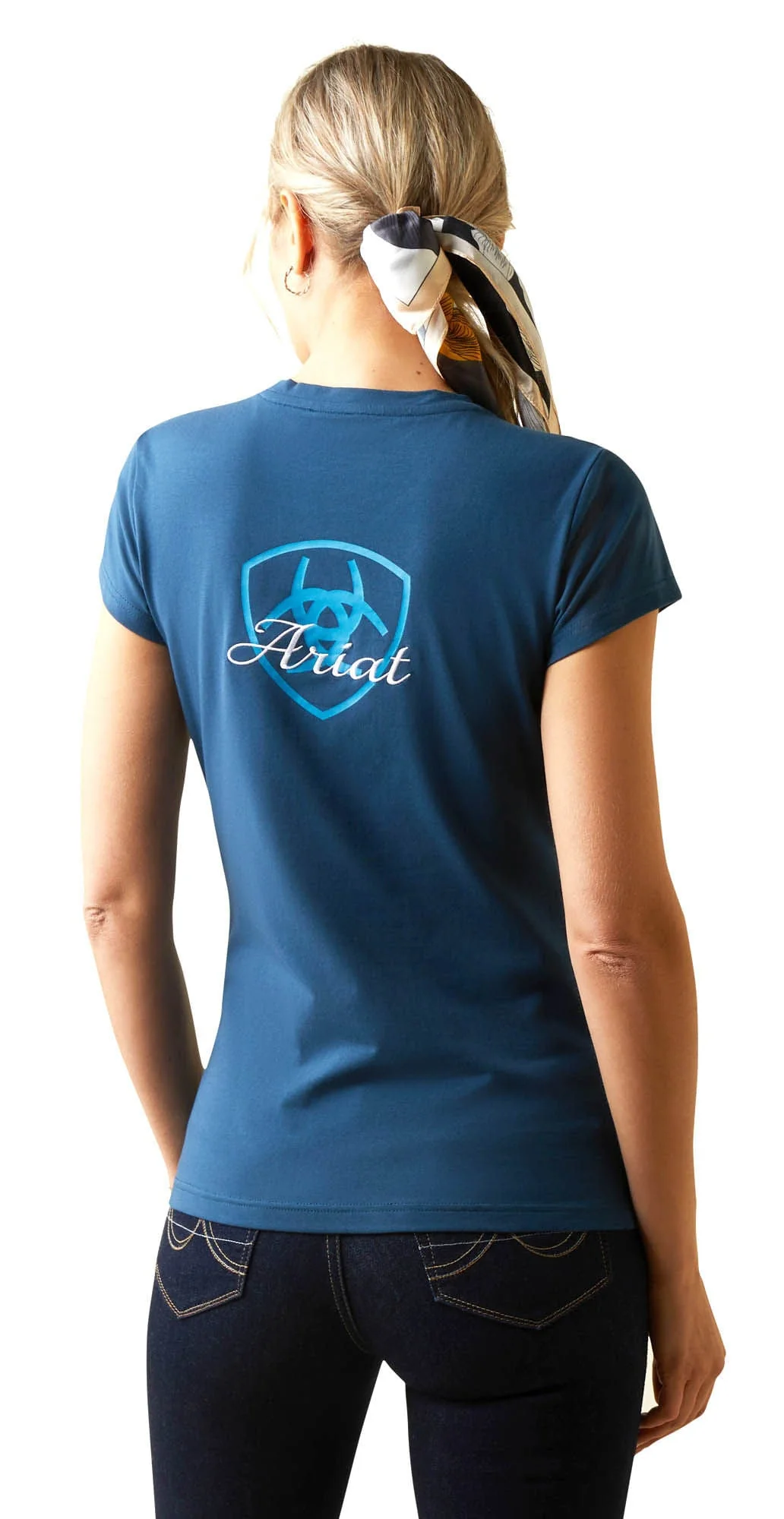 Ariat Women's Logo Script T-Shirt, Deep Petroleum - Image 14