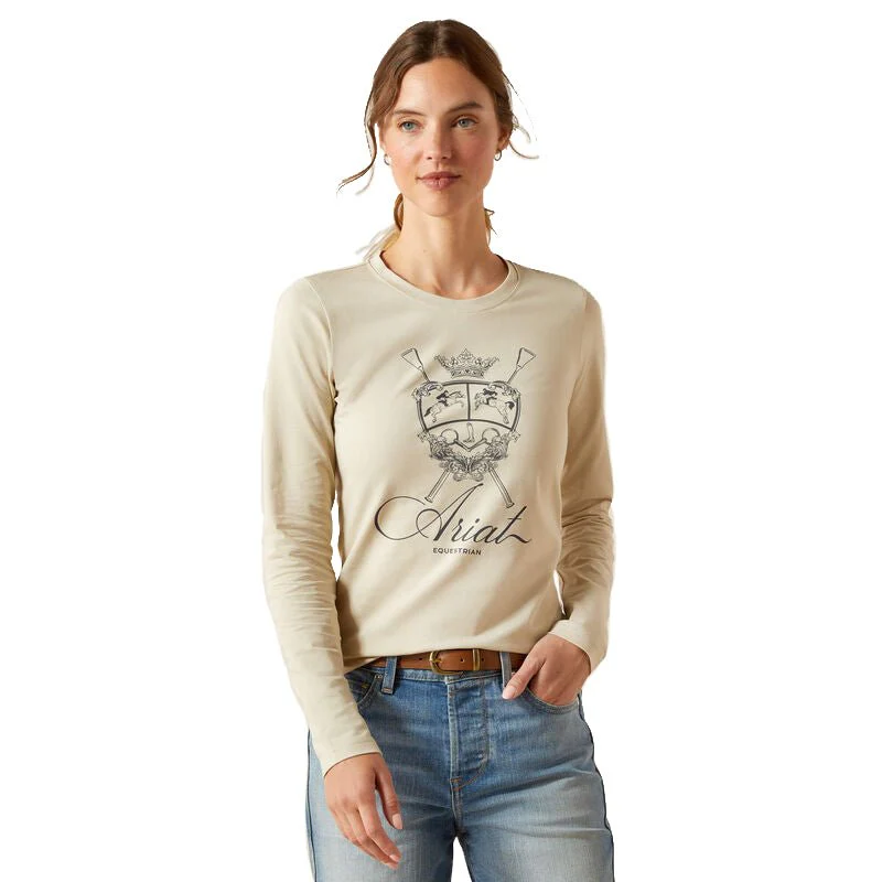 Ariat Women's Ritzy Logo Long Sleeve Tee – Organic Cotton, Stretch, Equestrian Style