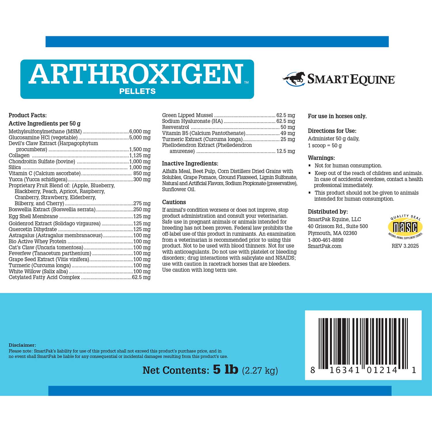 Arthroxigen Joint Support Formula for Horses, Pellets - Image 2