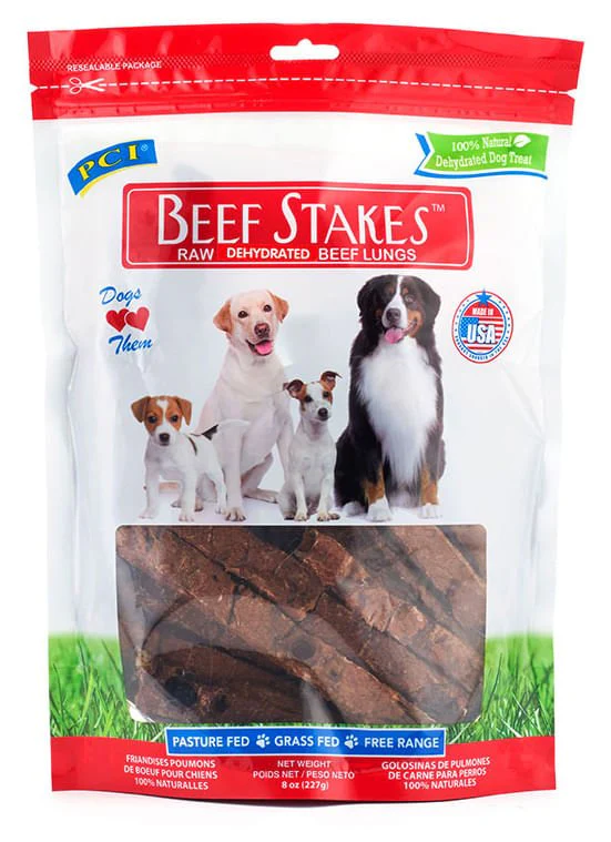 Beef Stakes for Dogs – Single Ingredient Air-Dried Beef Lung Treats