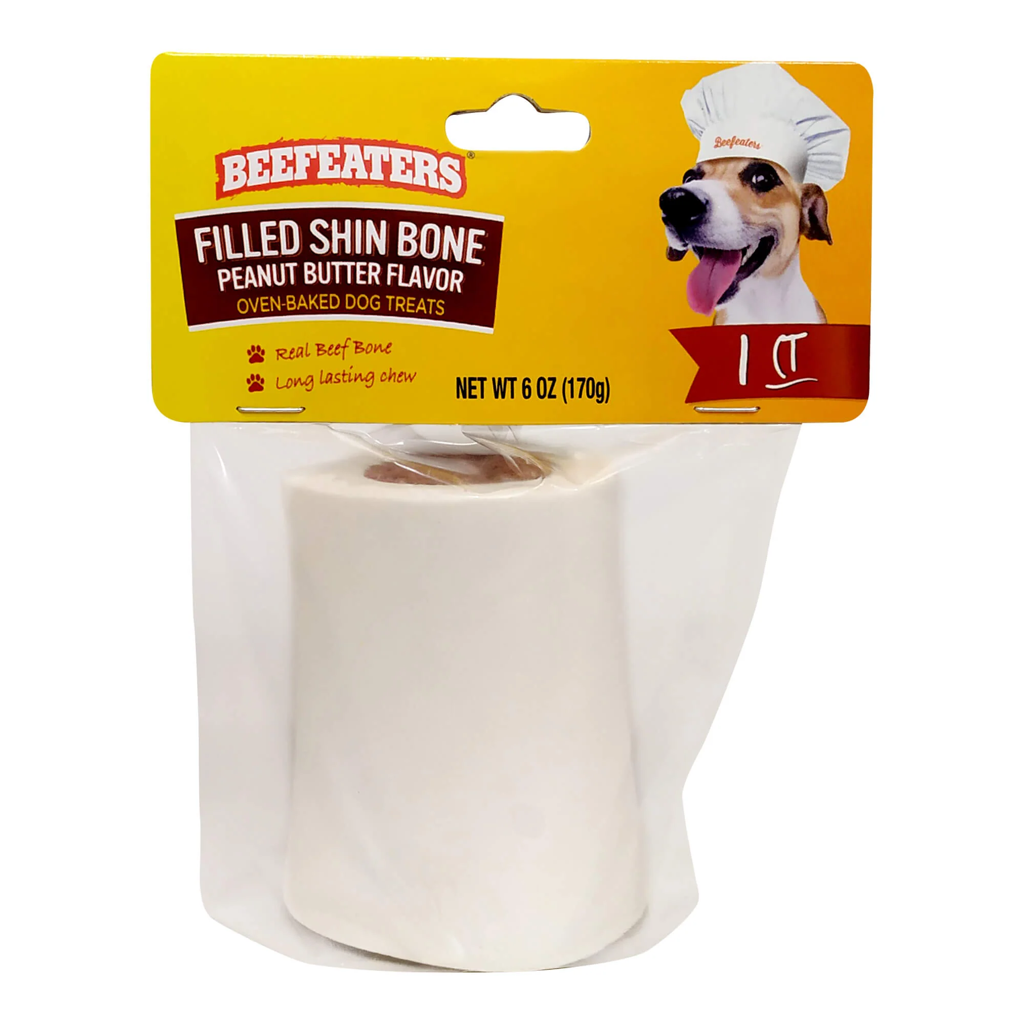 Beefeaters Shin Bone, Peanut Butter, 6 oz, Case of 6