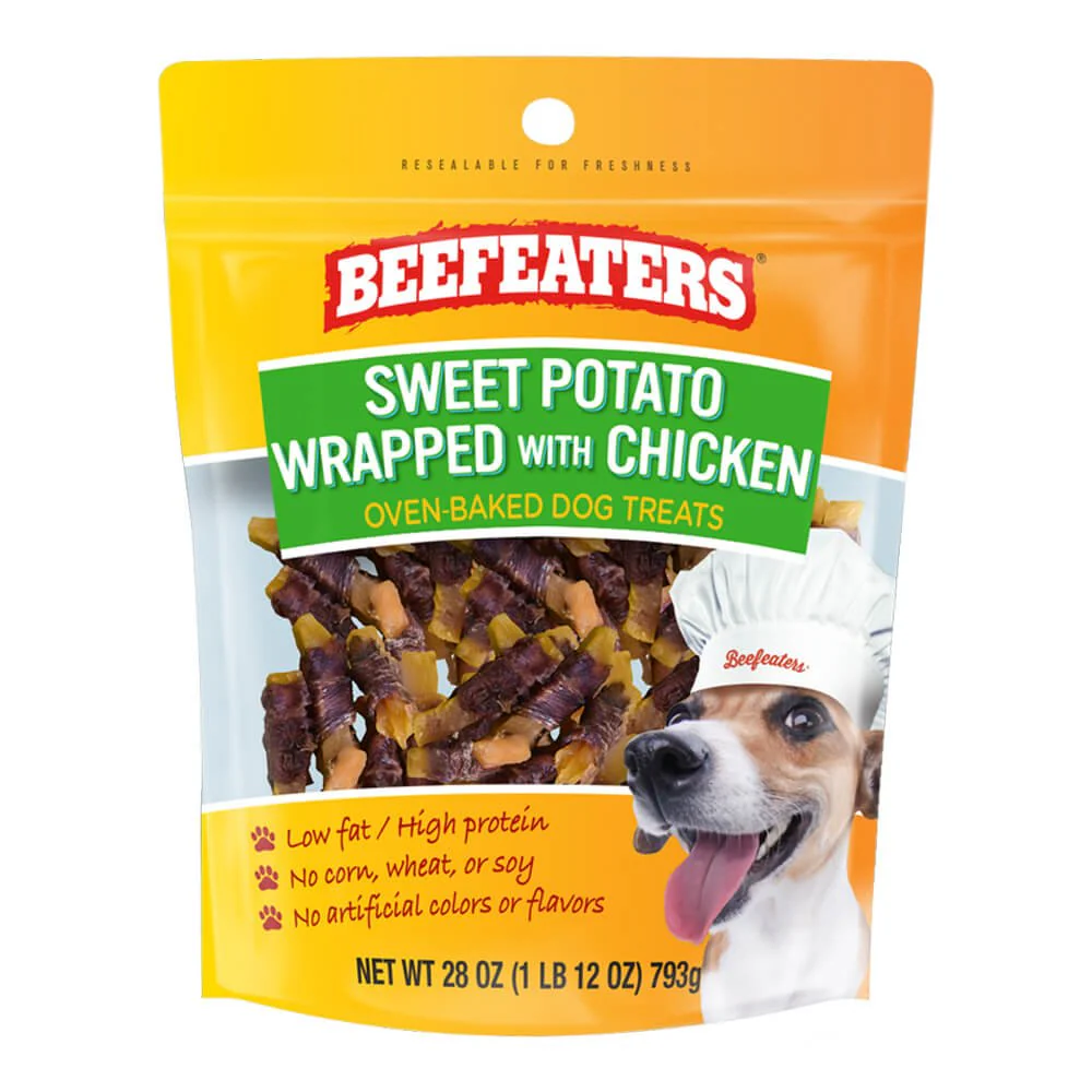 Beefeaters Sweet Potato Wrapped with Chicken | No Corn, Wheat, Soy, Gluten, Low Fat | Chewy Whole Muscle Jerky | Dog Training Treats Reward or Snack - Image 10