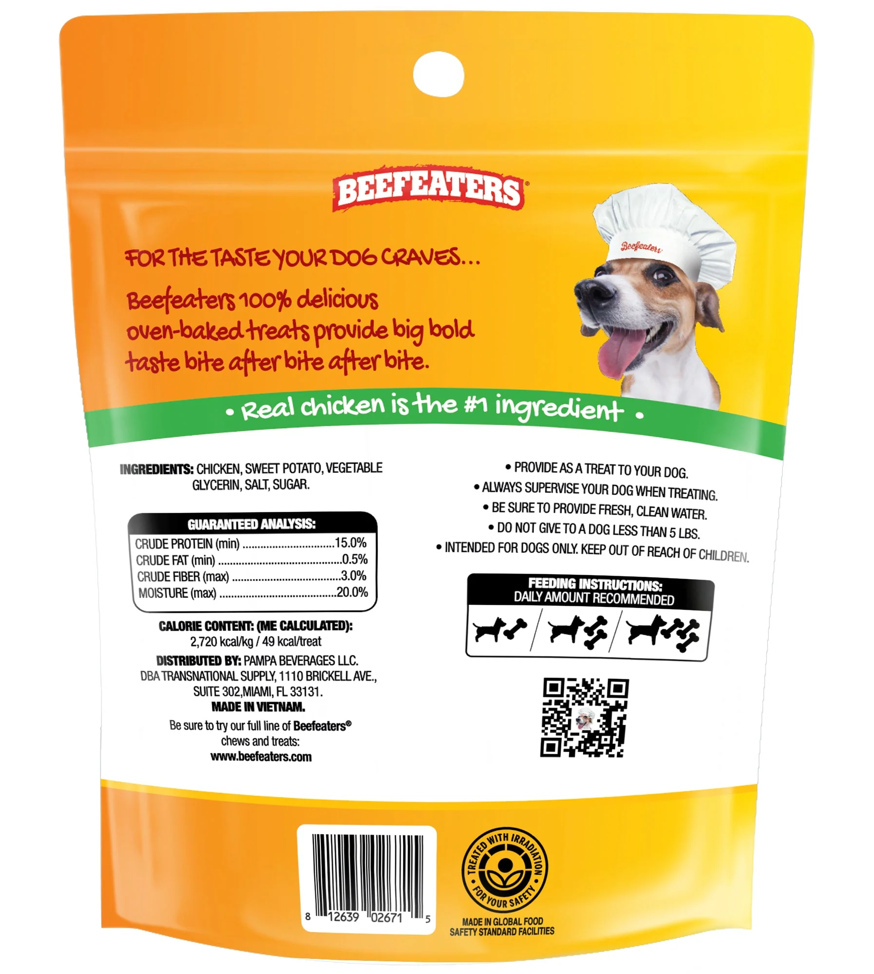 Beefeaters Sweet Potato Wrapped with Chicken | No Corn, Wheat, Soy, Gluten, Low Fat | Chewy Whole Muscle Jerky | Dog Training Treats Reward or Snack - Image 14