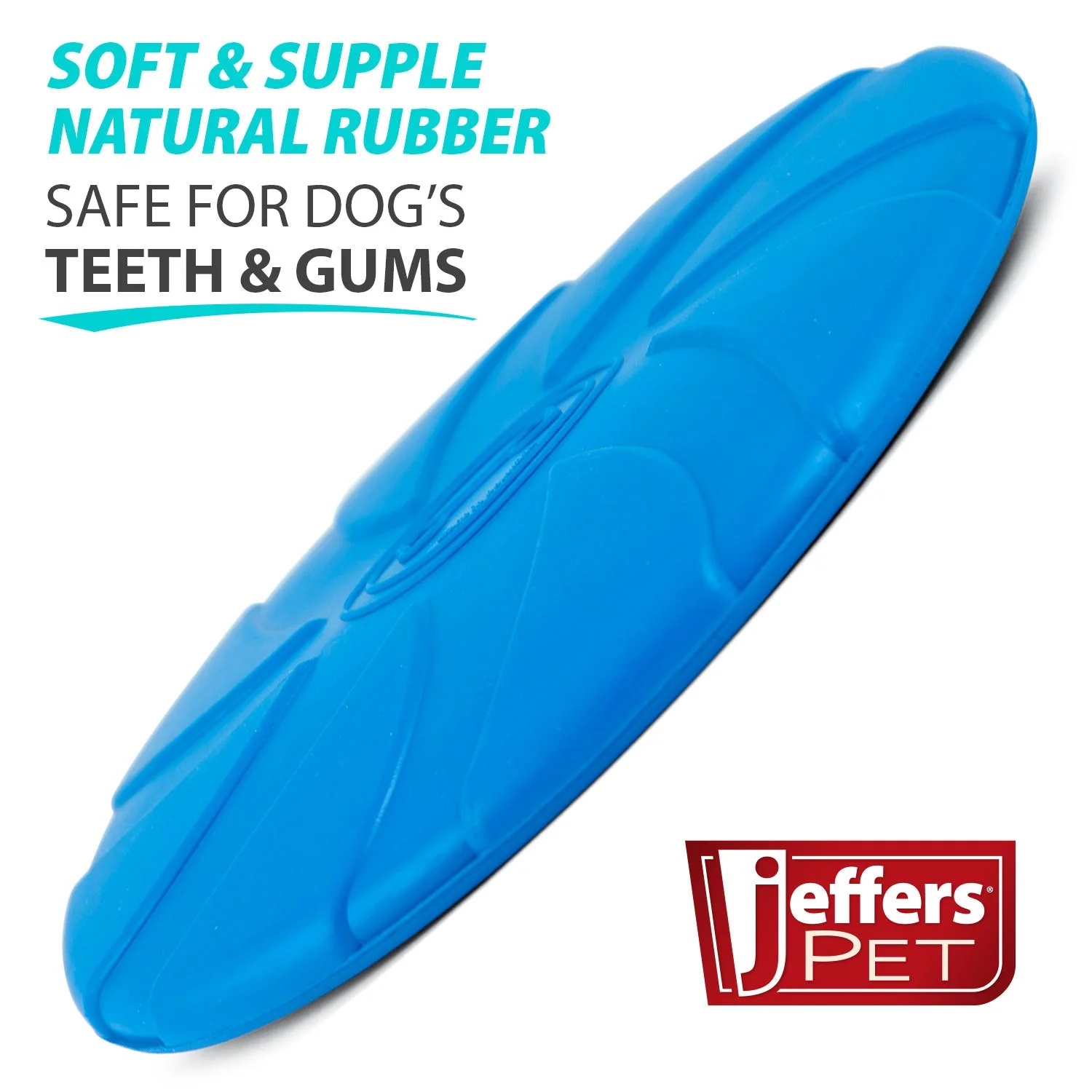 Jeffers Blue Bone Stamped Frisbee Natural Rubber 8 Inch Dog Toy for Fetching & Chewing - Image 4