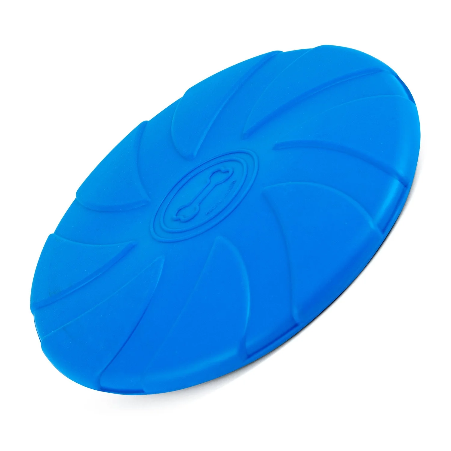 Jeffers Blue Bone Stamped Frisbee Natural Rubber 8 Inch Dog Toy for Fetching & Chewing - Image 8