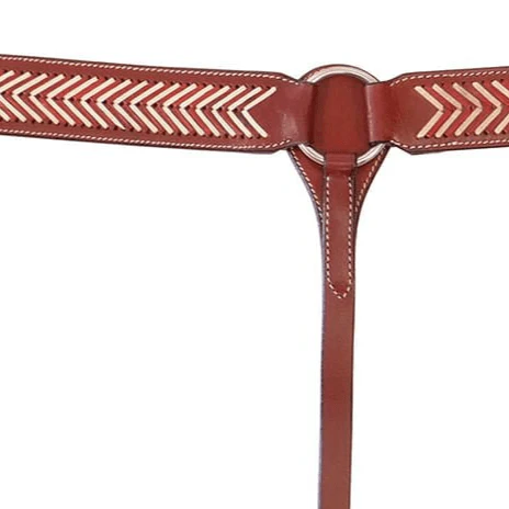 Buffalo Leather Brown Rawhide Laced Breast Collar - Image 2