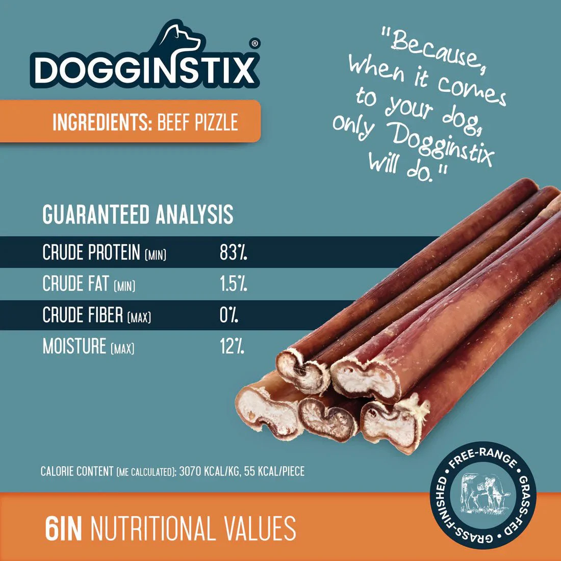 Dogginstix Bully Stick Dog Chew, All-Natural, Grass-Fed Beef, Odor-Free - Image 3