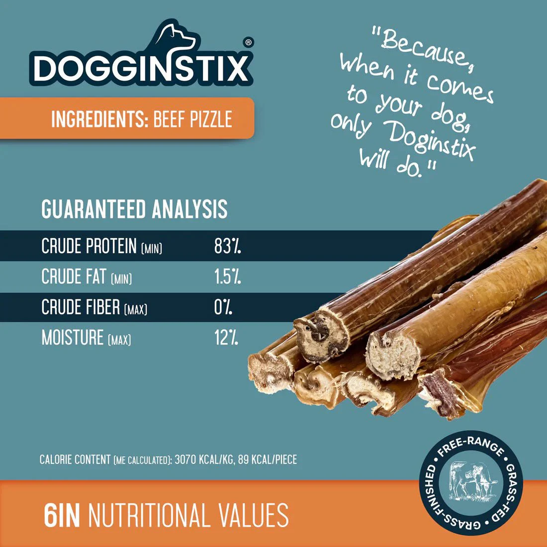 Dogginstix Bully Stick Dog Chew, All-Natural, Grass-Fed Beef, Odor-Free - Image 7