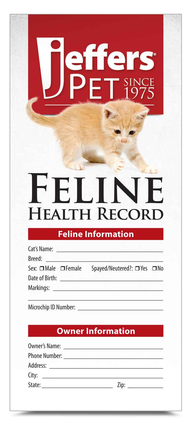 Jeffers Cat Health Record