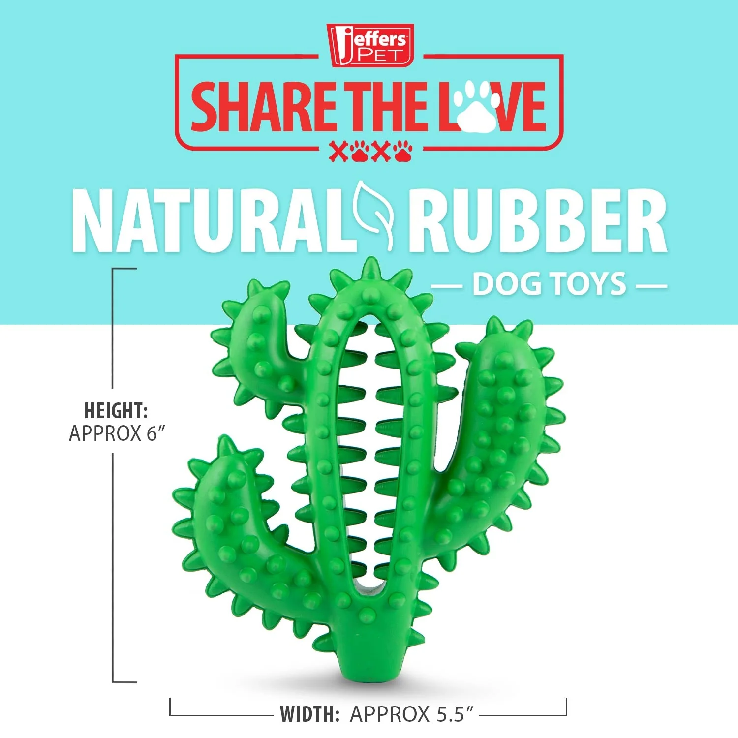 Jeffers Cactus Natural Rubber Dental Chew Toy for Dogs for Healthy Chewing Habits - Image 3