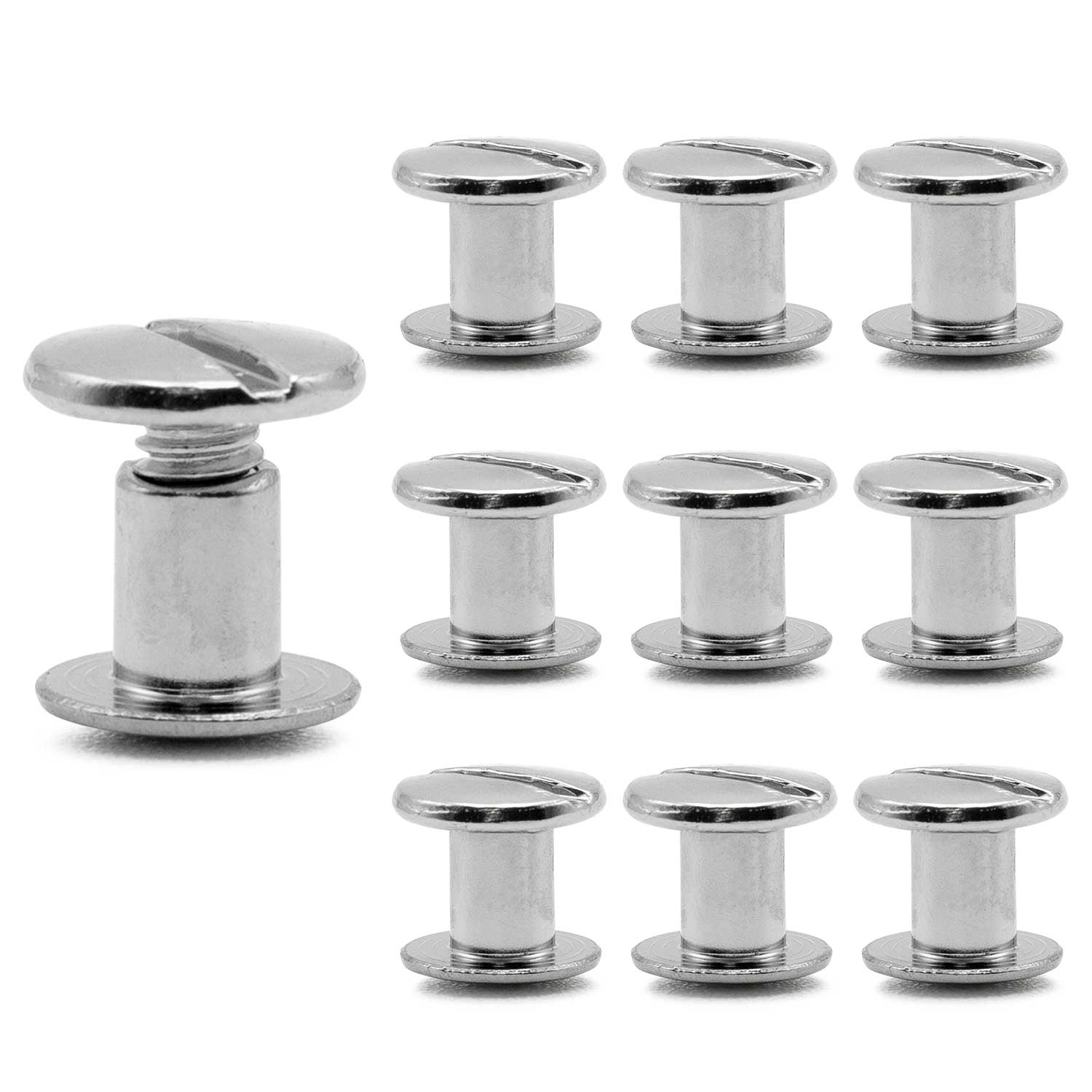 Jeffers Chicago Screws for Leather & Tack, 10 Pack