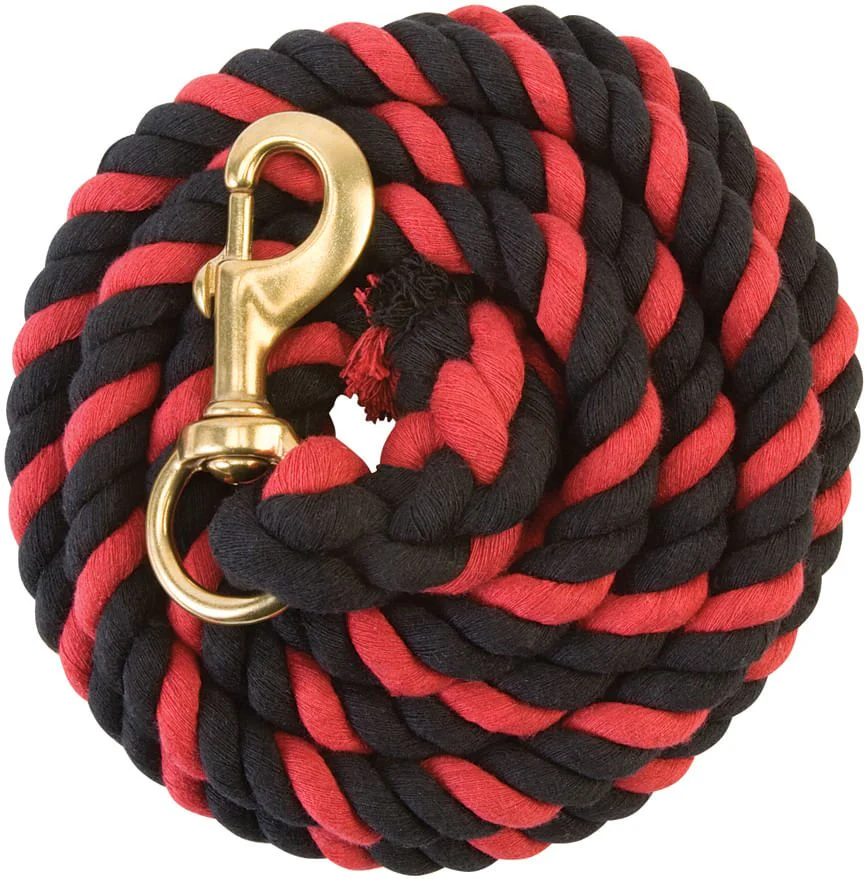Weaver Colored Cotton Lead Ropes with Solid Brass Bolt Snap, 10' L