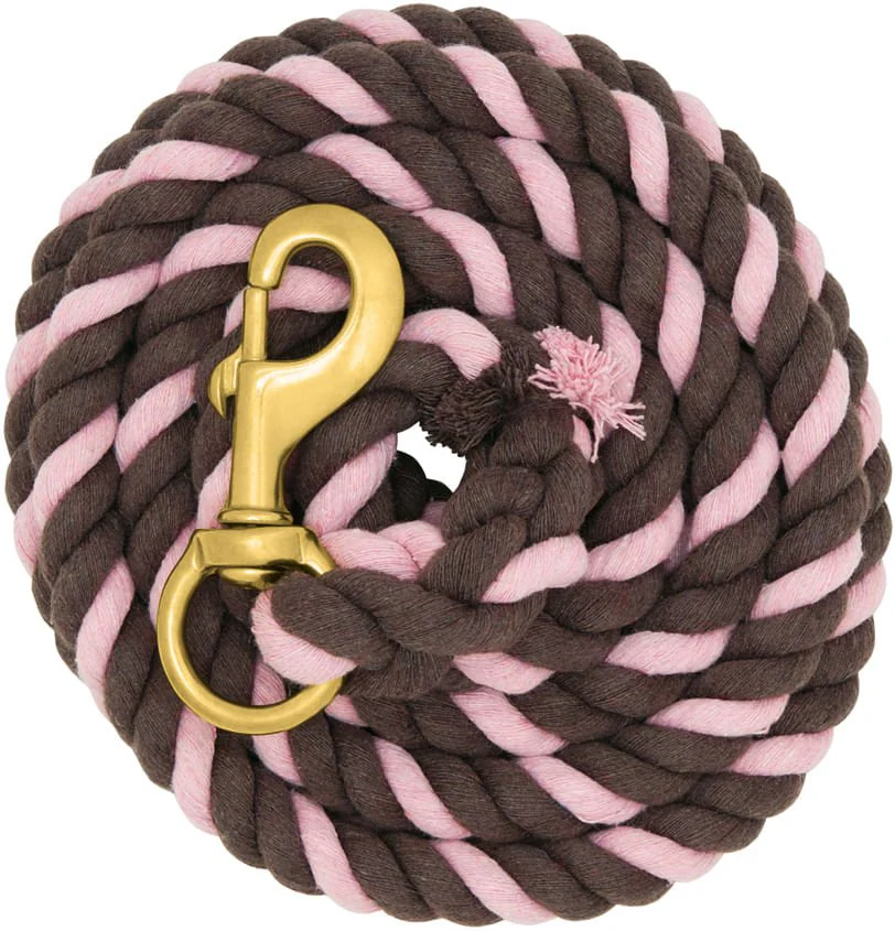 Weaver Colored Cotton Lead Ropes with Solid Brass Bolt Snap, 10' L - Image 5