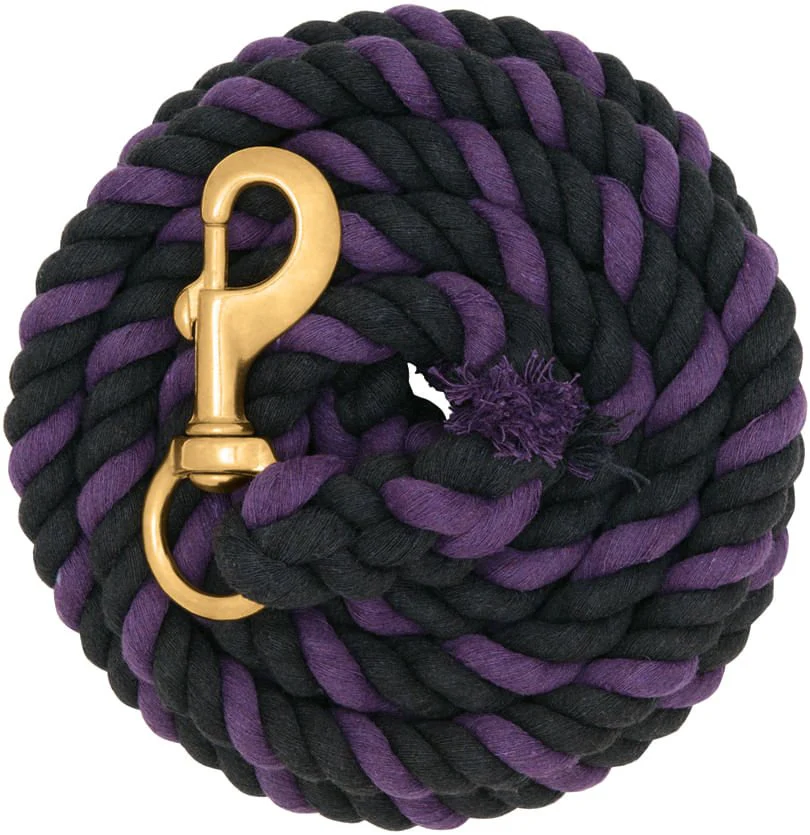Weaver Colored Cotton Lead Ropes with Solid Brass Bolt Snap, 10' L - Image 7