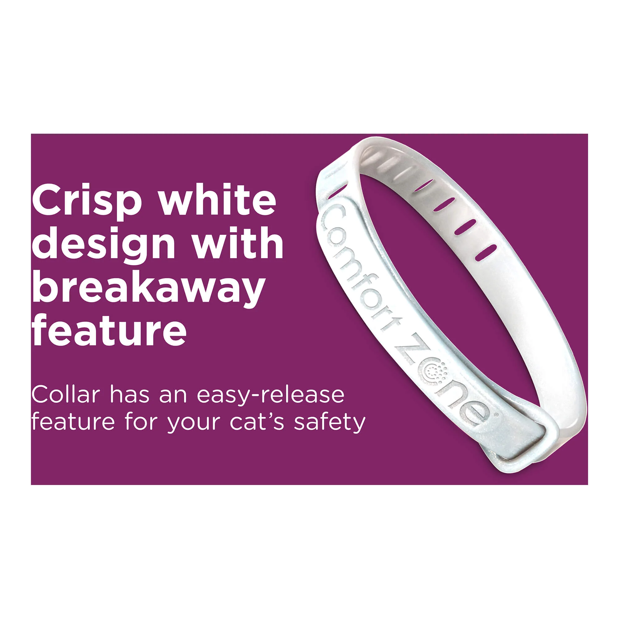 Comfort Zone Cat Calming Pheromone Collar, Anxiety & Stress Relief Aid, Breakaway Design, White - Image 10