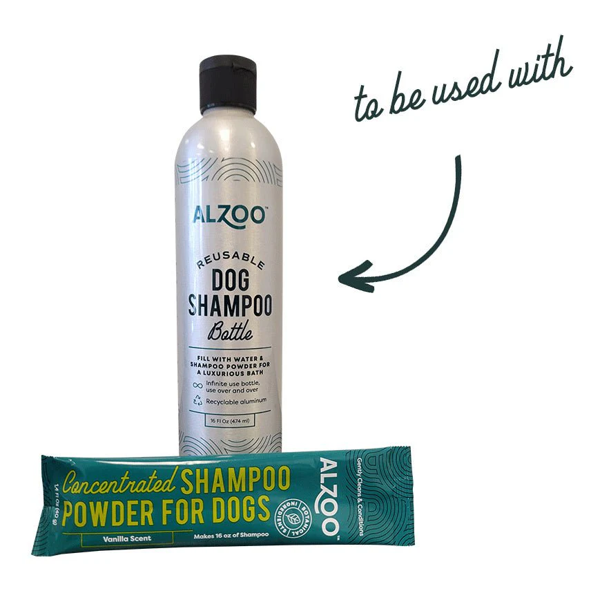 ALZOO Plant-Based Concentrated Dog Shampoo Powder Kit & Refillable Pouches, 40g (16 oz) - Image 6