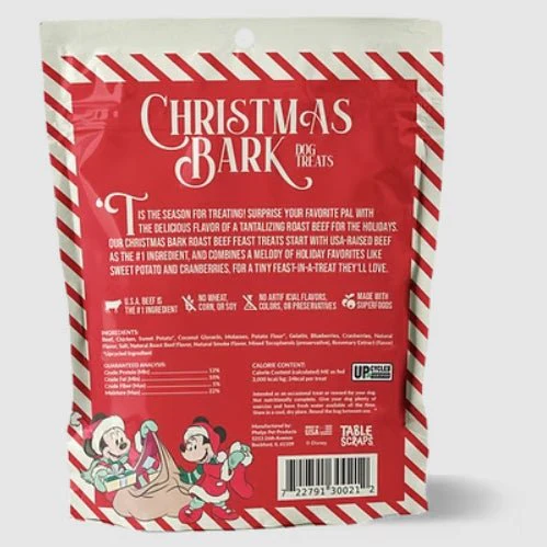 Disney Christmas Bark Jerky Dog Treats, 5 oz  Roast Beef, Turkey & Pineapple Flavors, Grain-Free, Healthy Soft Holiday Treats, Made in USA - Image 2
