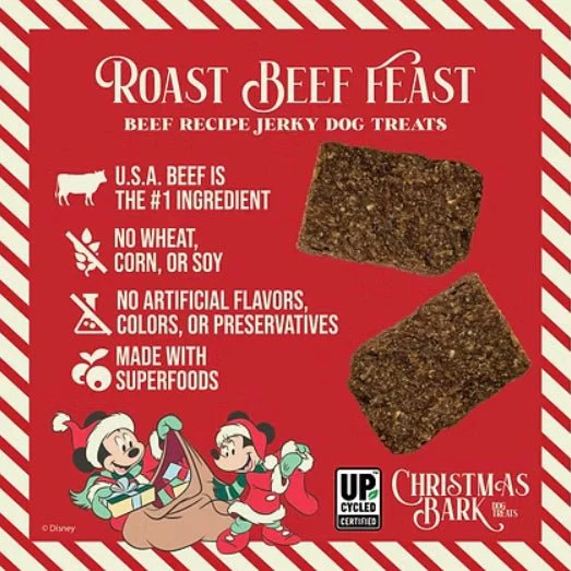 Disney Christmas Bark Jerky Dog Treats, 5 oz  Roast Beef, Turkey & Pineapple Flavors, Grain-Free, Healthy Soft Holiday Treats, Made in USA - Image 3