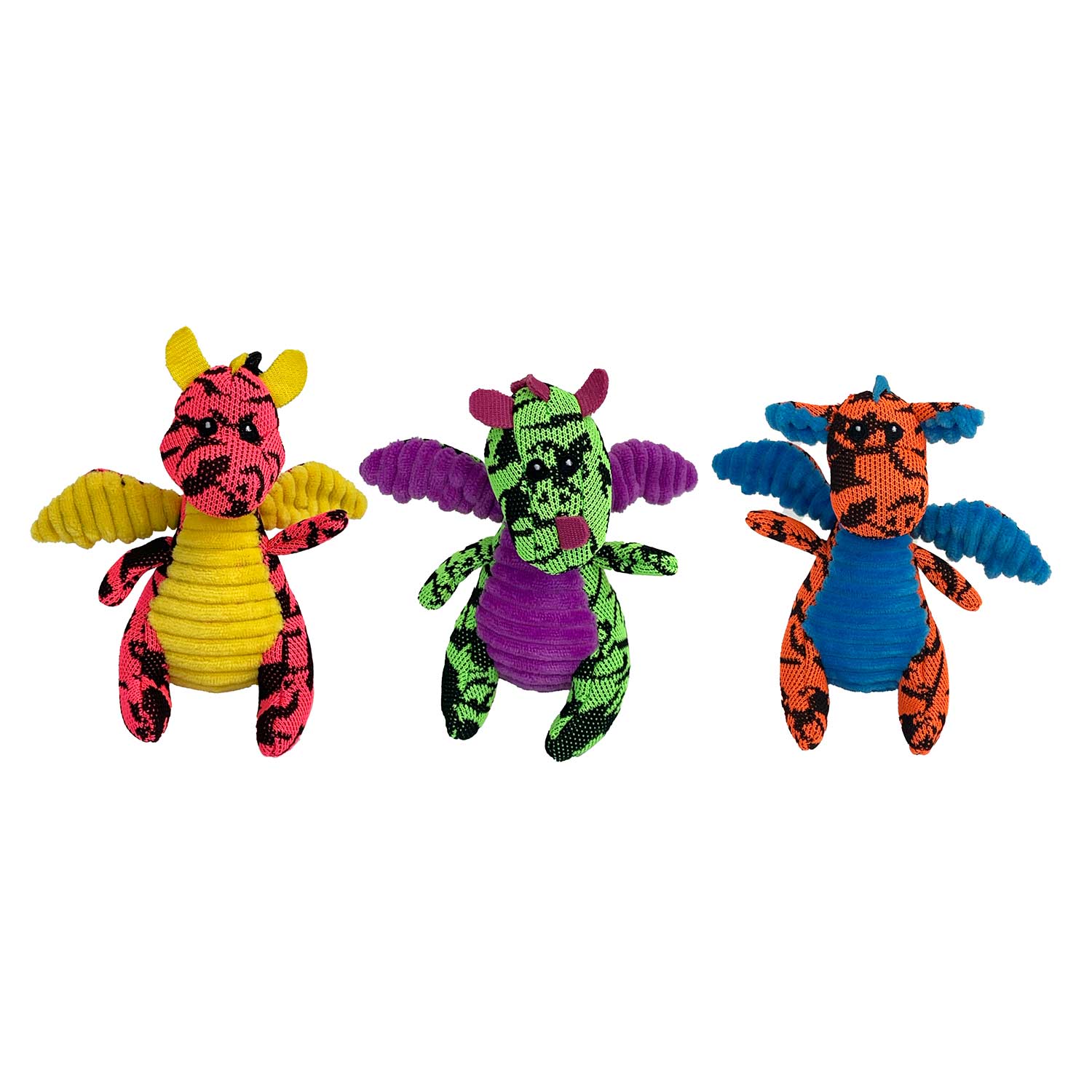 Multipet Dragons Plush Crinkle Dog Toys (Assorted)