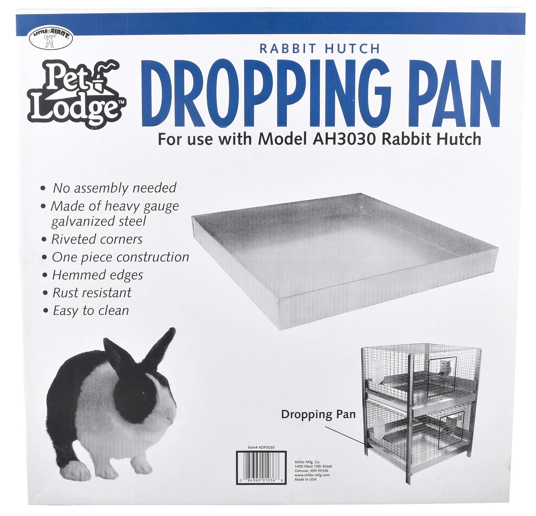 Pet Lodge Rabbit Hutch Dropping Pan – Plastic or Galvanized Steel - Image 3