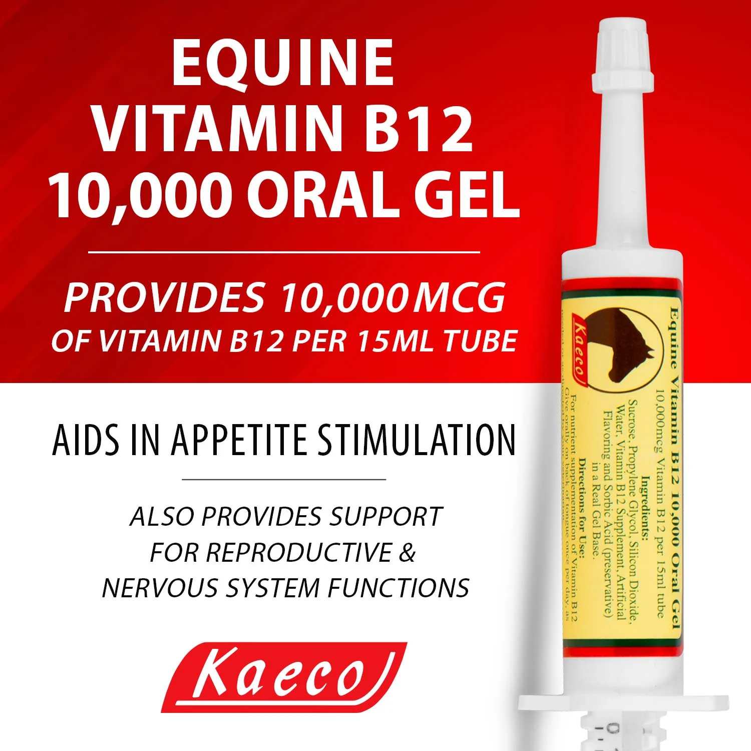 Equine Vitamin B12 Gel, 15 mL (3 Dose) Tube - Image 9