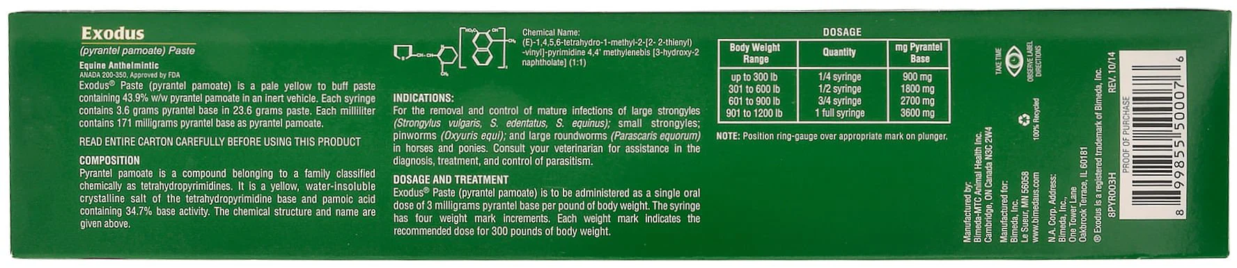 Exodus Pyrantel Pamoate Horse Dewormer Paste - Image 4