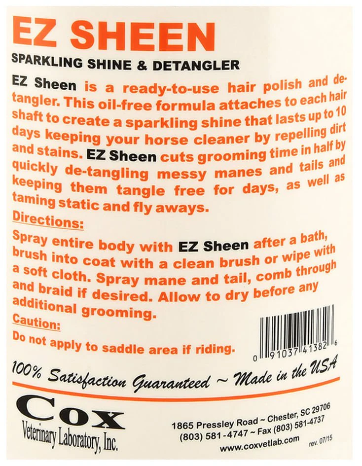 EZ Sheen Sparkling Shine & Detangler for Horses - Image 4